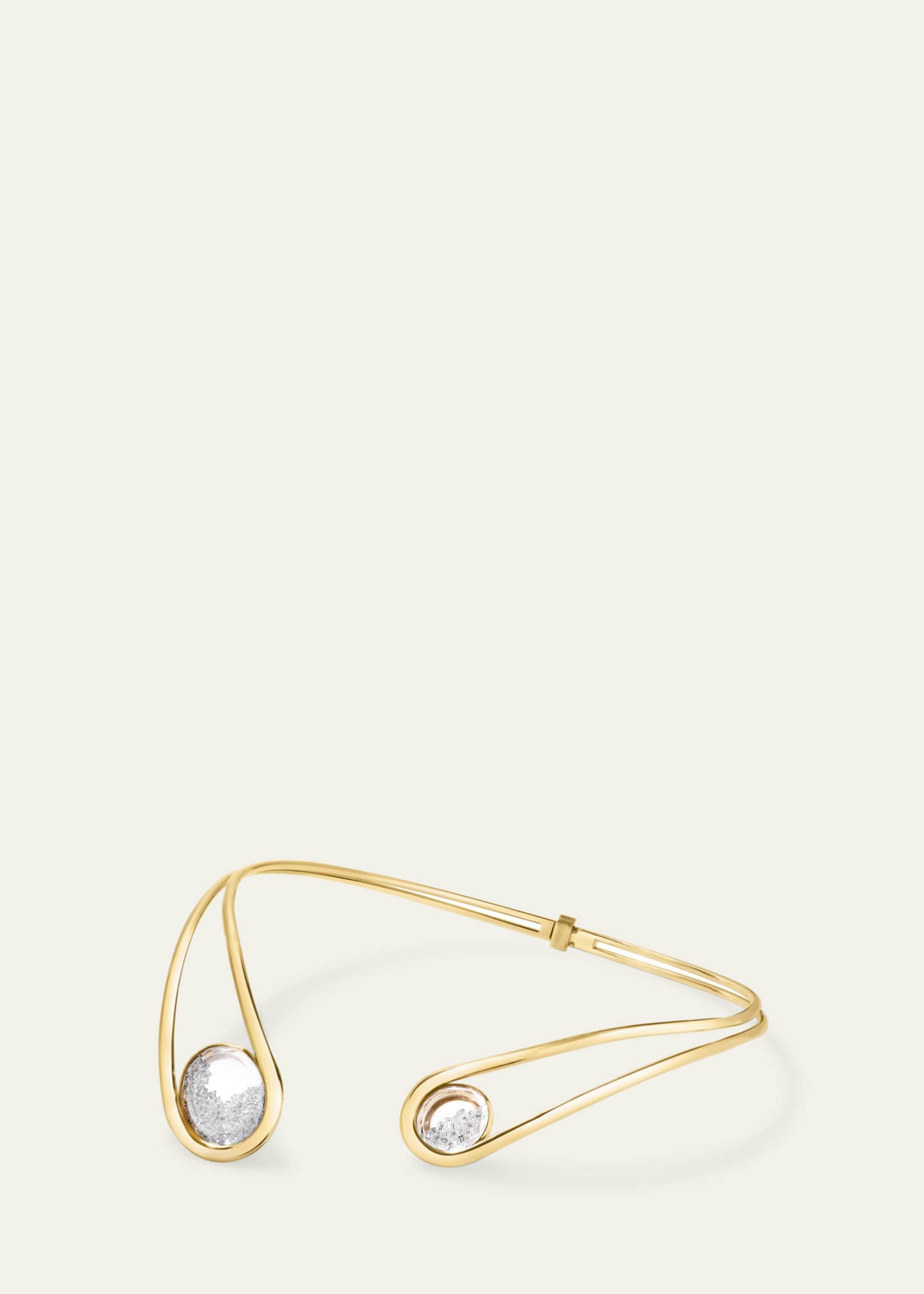 18K Yellow Gold Cascavel Choker Necklace with Diamonds and Kaleidoscope Shakers