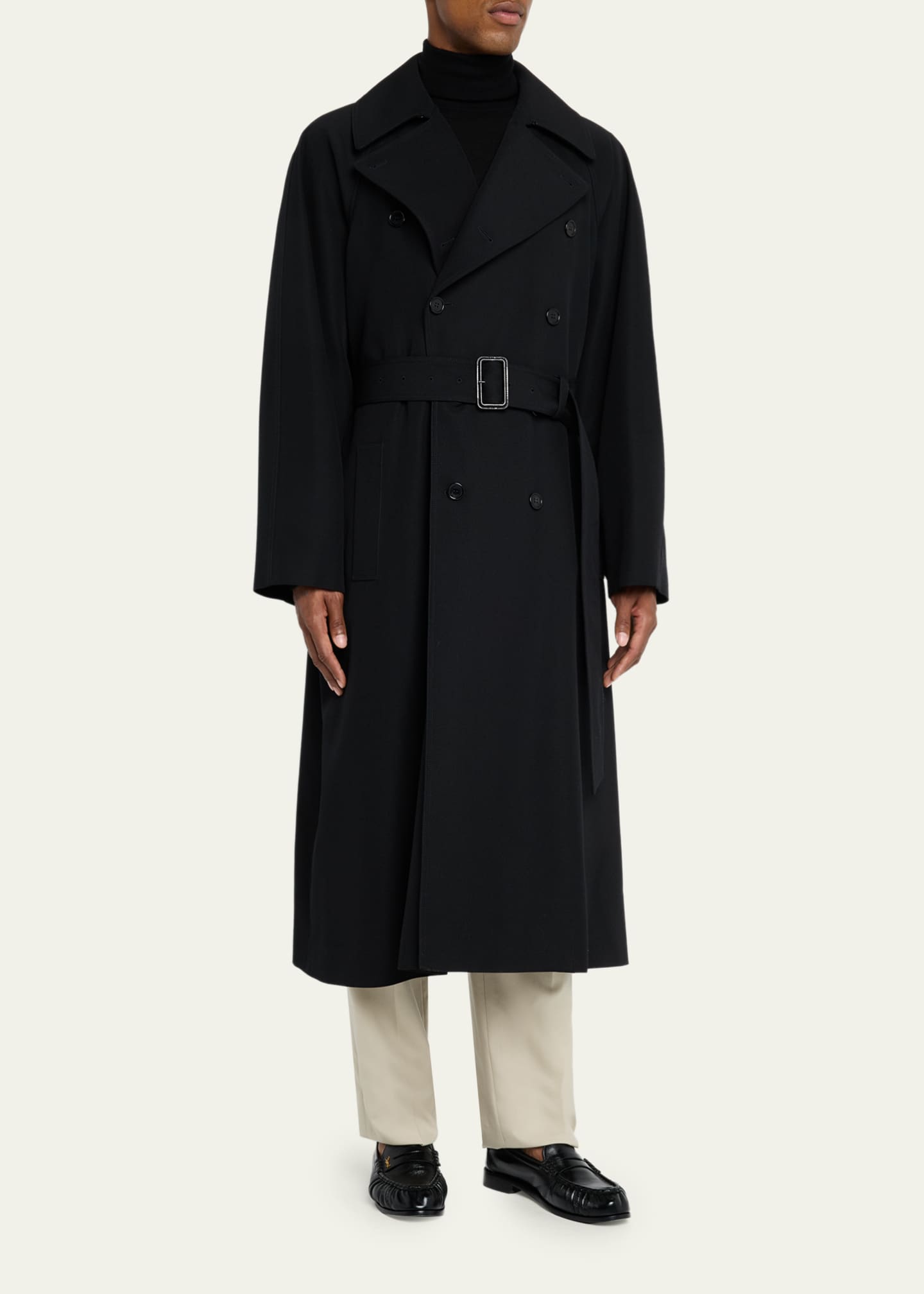 Yves Saint Laurent pour homme トレンチコート Saint Laurent Men's Grain de Poudre Belted Trench Coat - Bergdorf