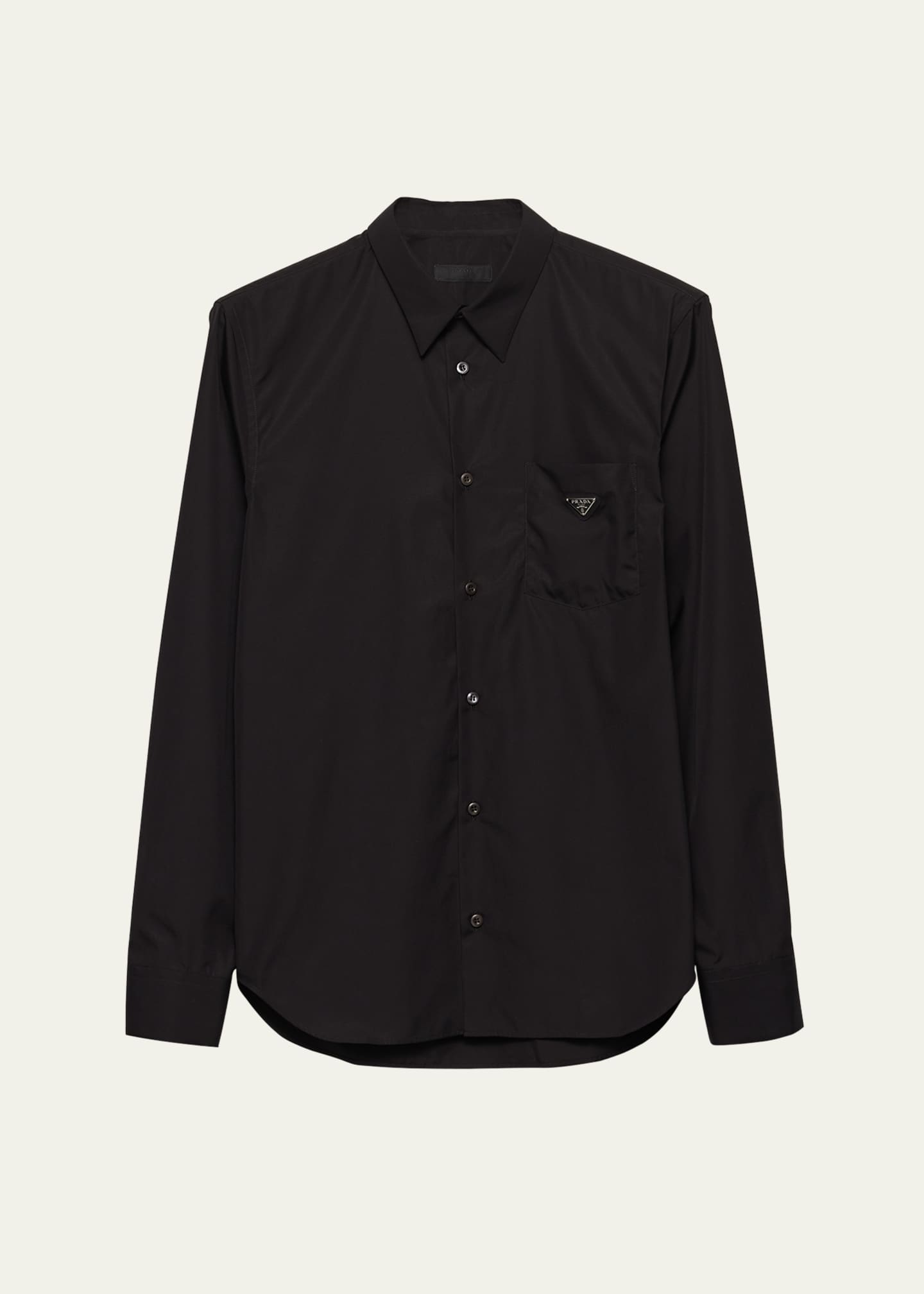 Prada Men's Poplin Chest-Logo Sport Shirt - Bergdorf Goodman