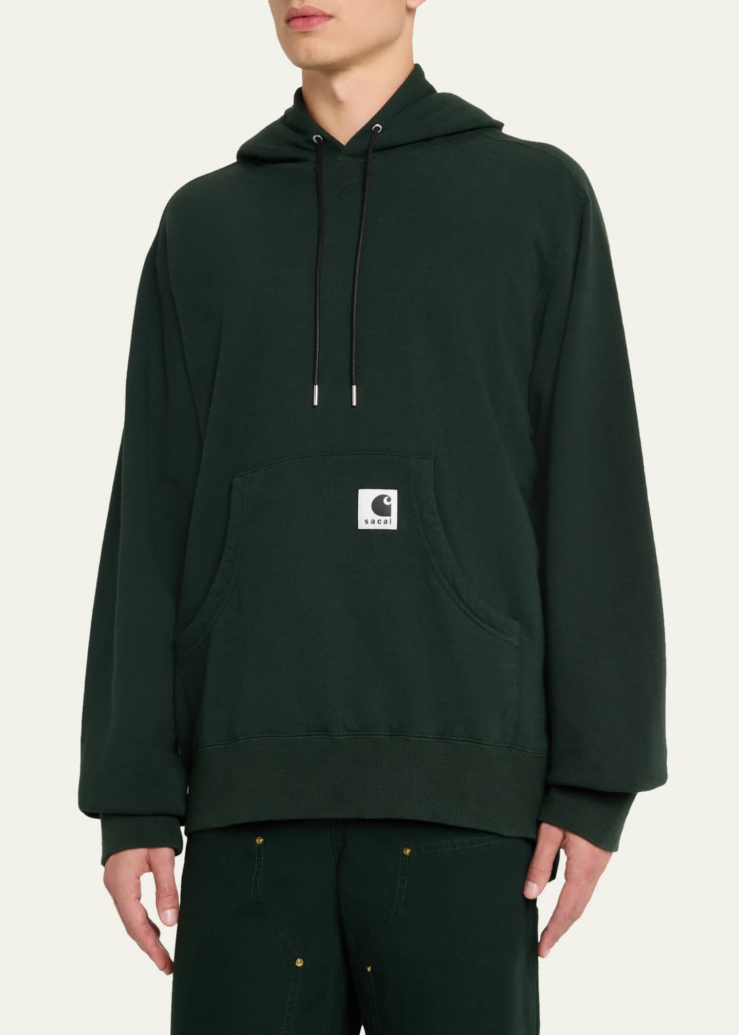 SACAI x CARHARTT WIP Men's Washed Cotton Hoodie with Label