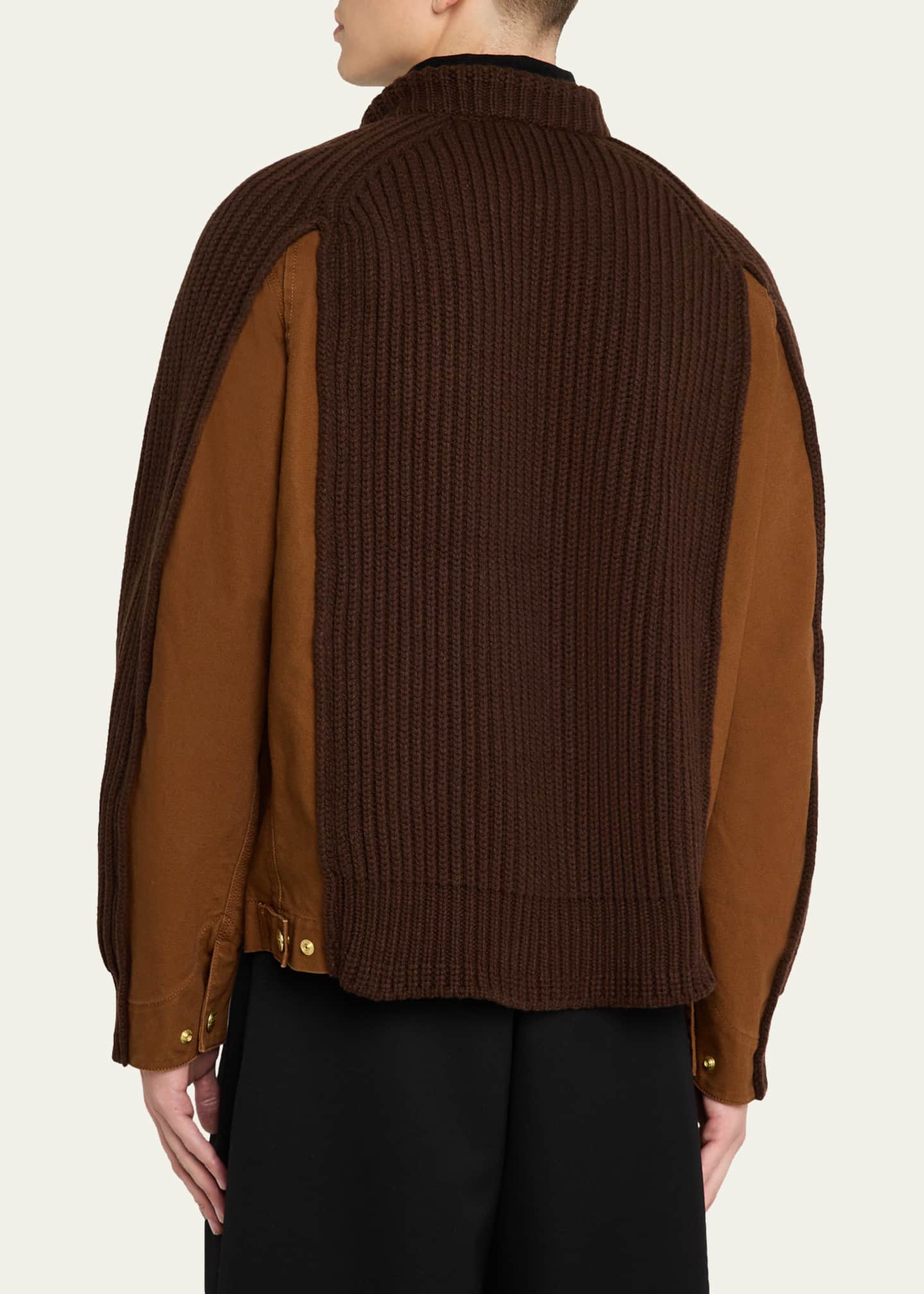 I*s様 Washed Duck x Wool Knit Blouson SACAI x CARHARTT WIP Men's Washed Duck & Wool Knit Blouson Jacket