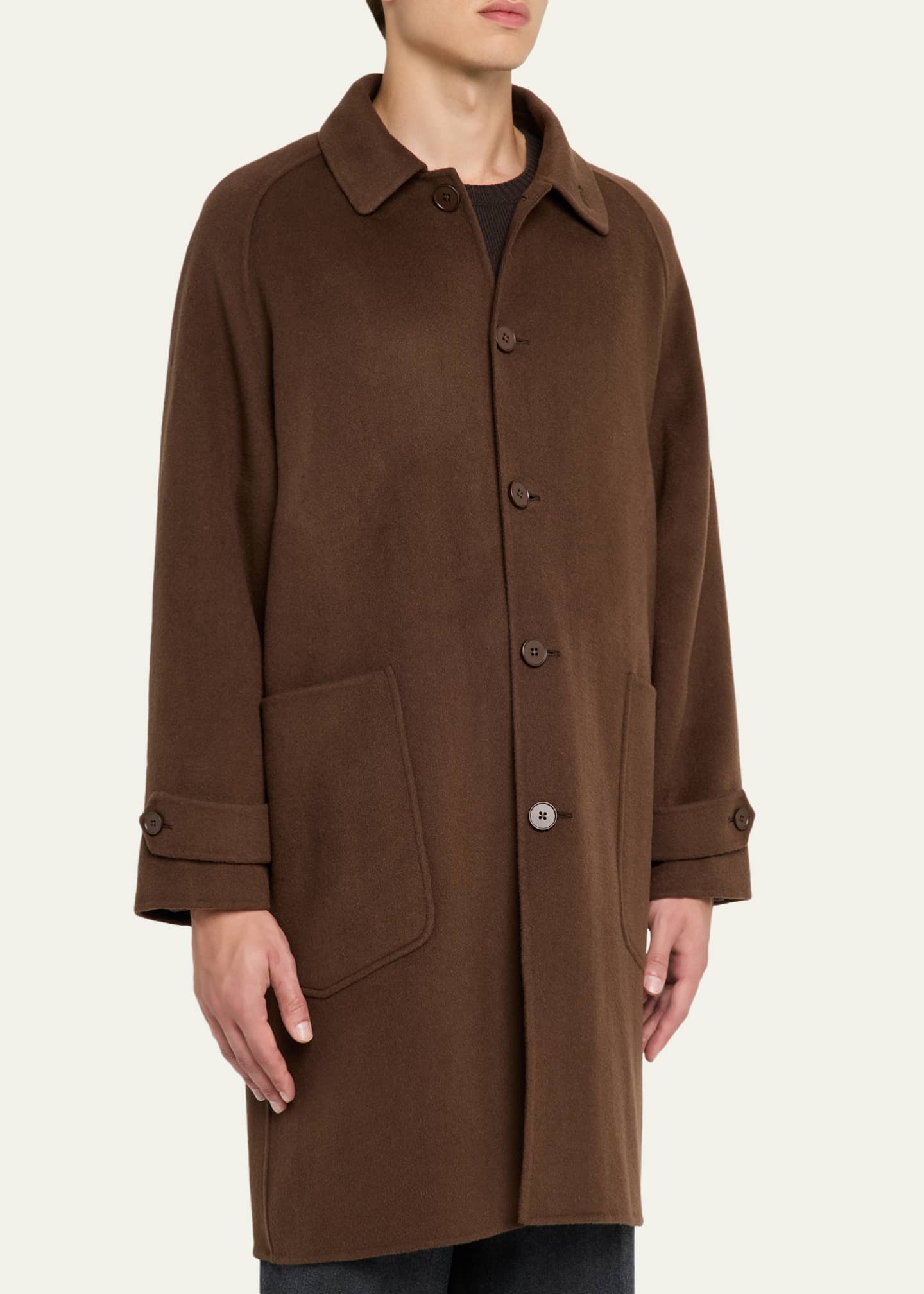Officine Generale Men's Double Split Wool Coat - Bergdorf Goodman