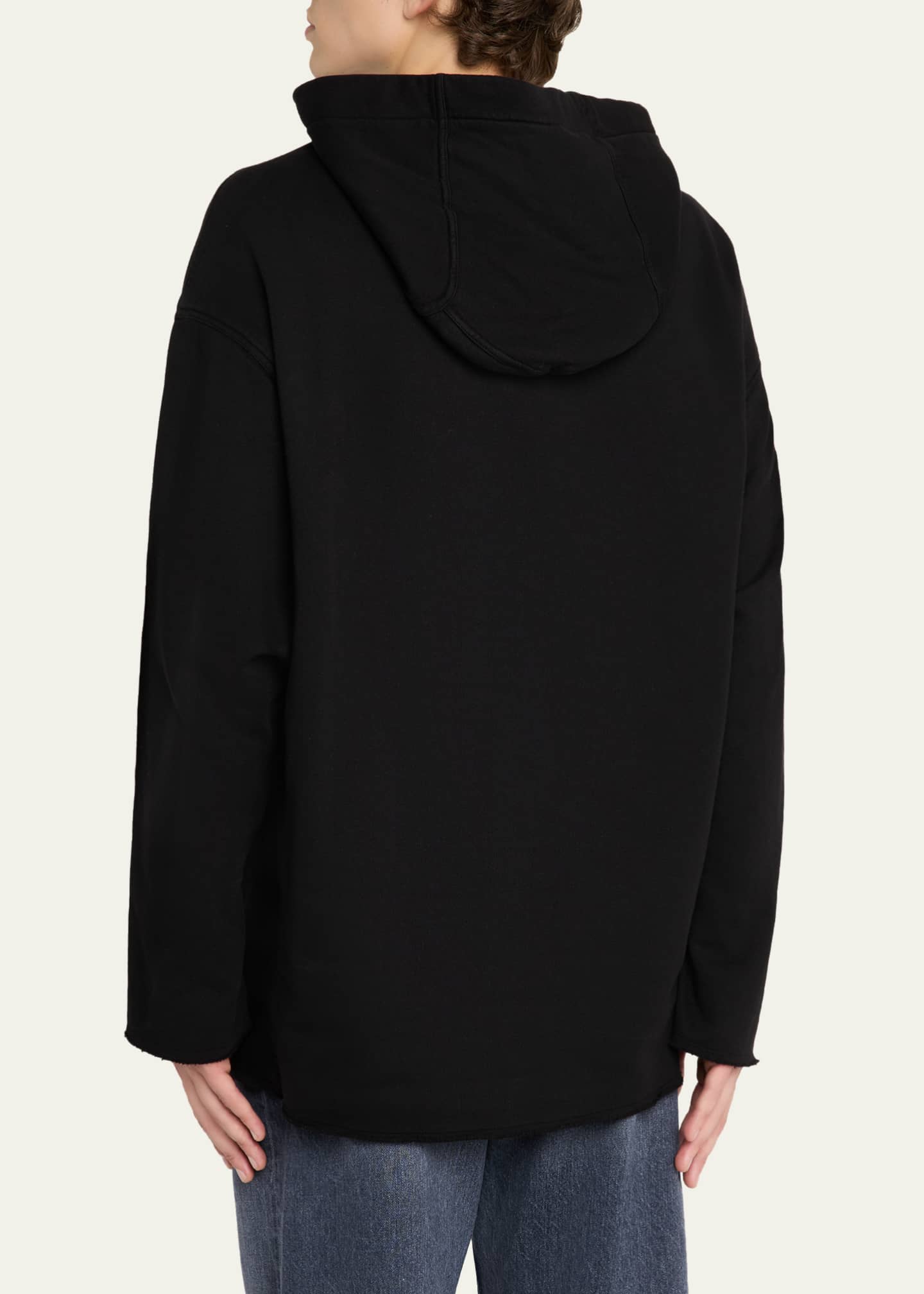 Men's Cotton Raw-Edge Oversized Hoodie