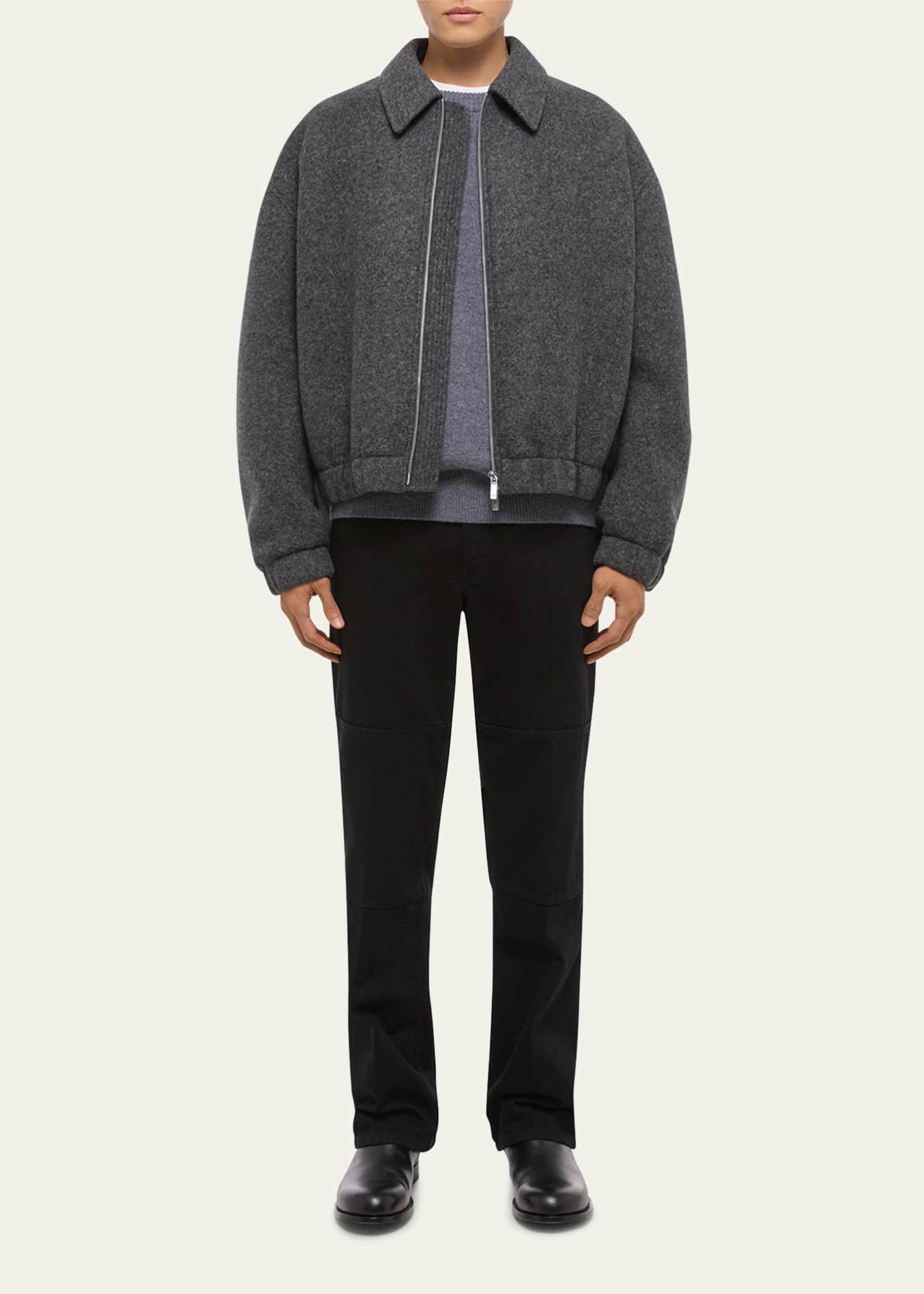 Helmut Lang Men's Wool Bonded Full-Zip Bomber Jacket - Bergdorf