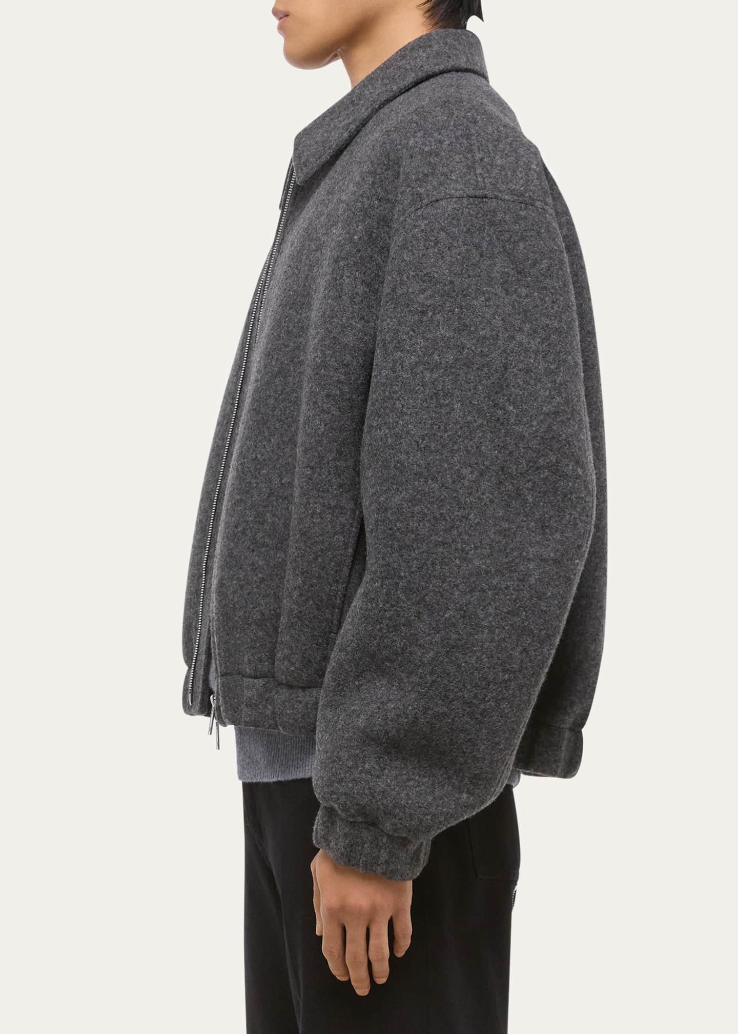 Helmut Lang Men's Wool Bonded Full-Zip Bomber Jacket - Bergdorf