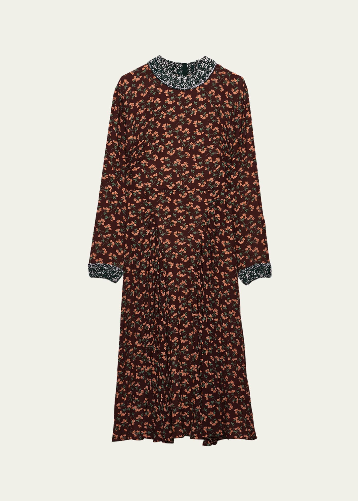 knee length dresses for ladies PRADA || Women's Luxury Semi Formal Full Sleeves Dress /Black – FASHION MYST main image 0