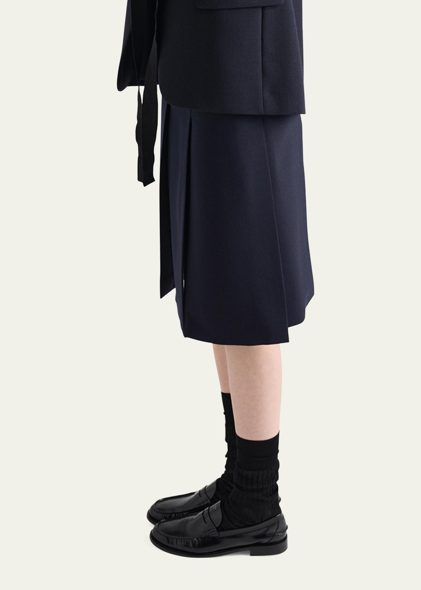 Prada Pleated Slits Midi Skirt - Bergdorf Goodman