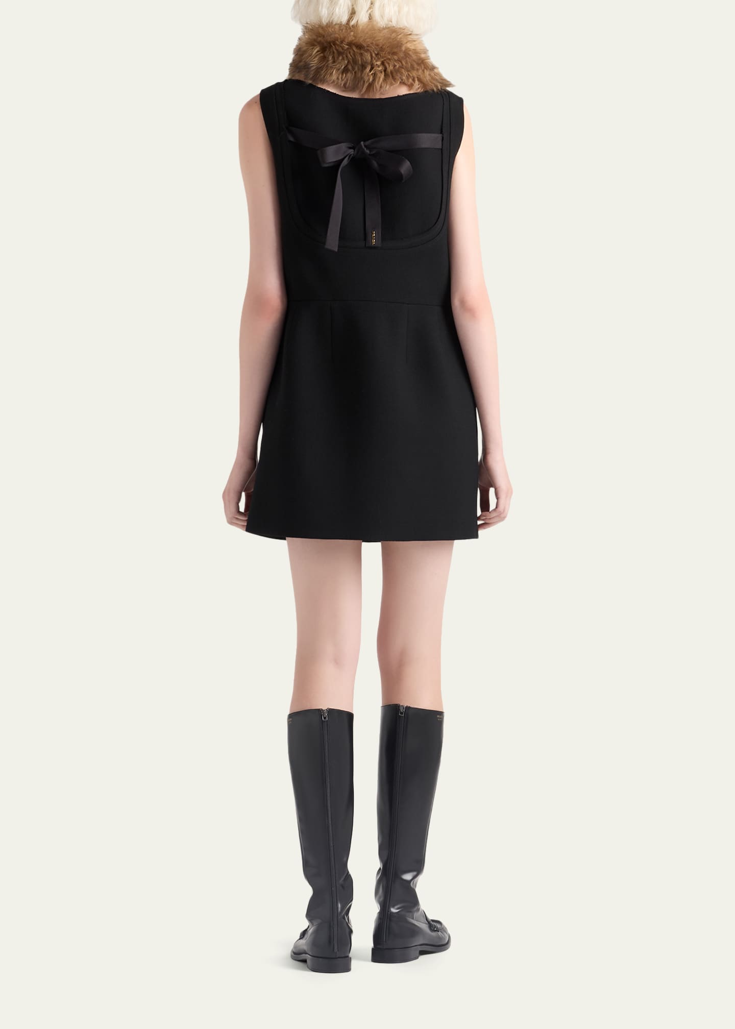 white christmas dresses Prada // Black Nylon Sleeveless Dress – VSP Consignment main image 1
