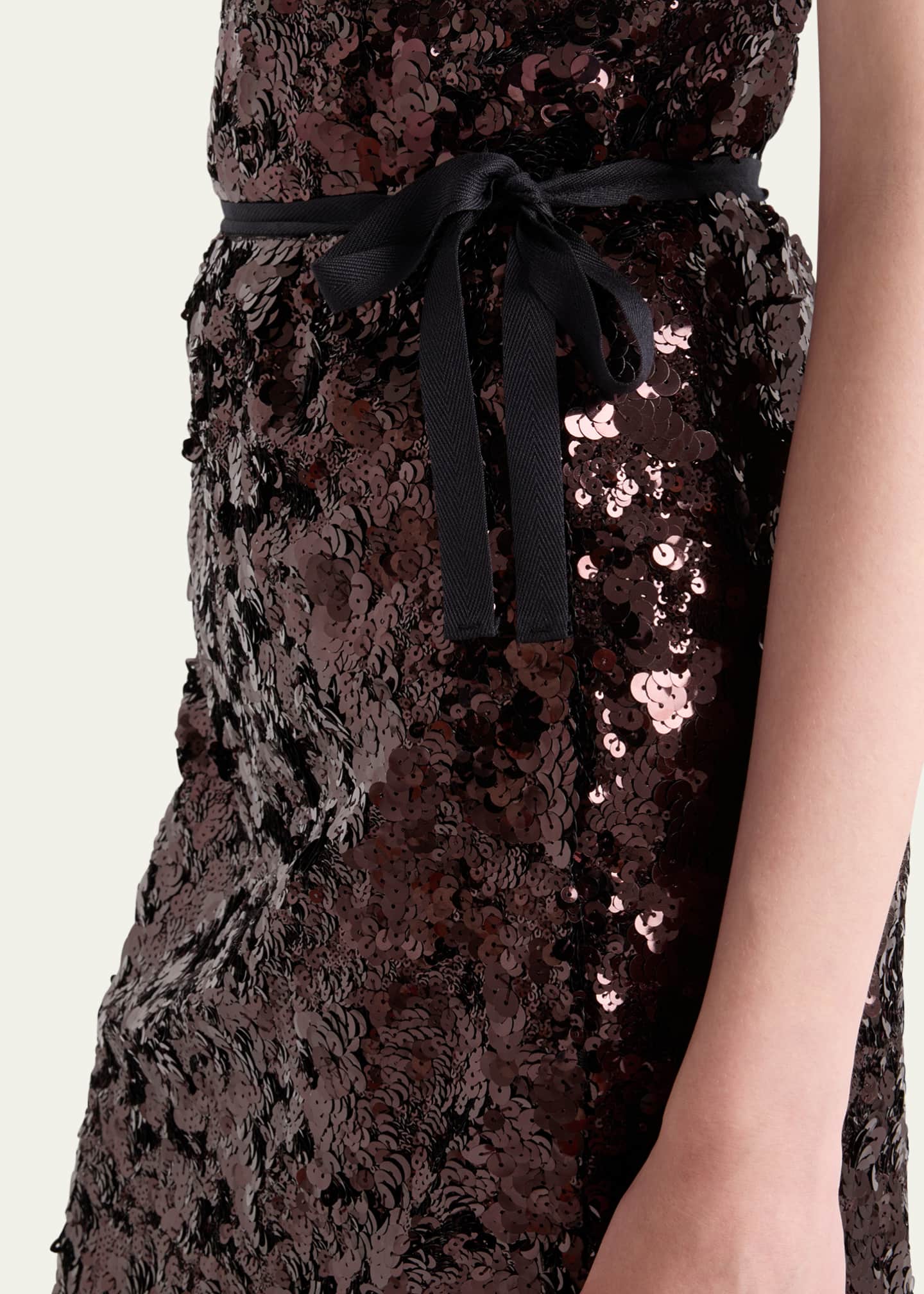 Michaela Midi Skirt - Dark Chocolate Sequin