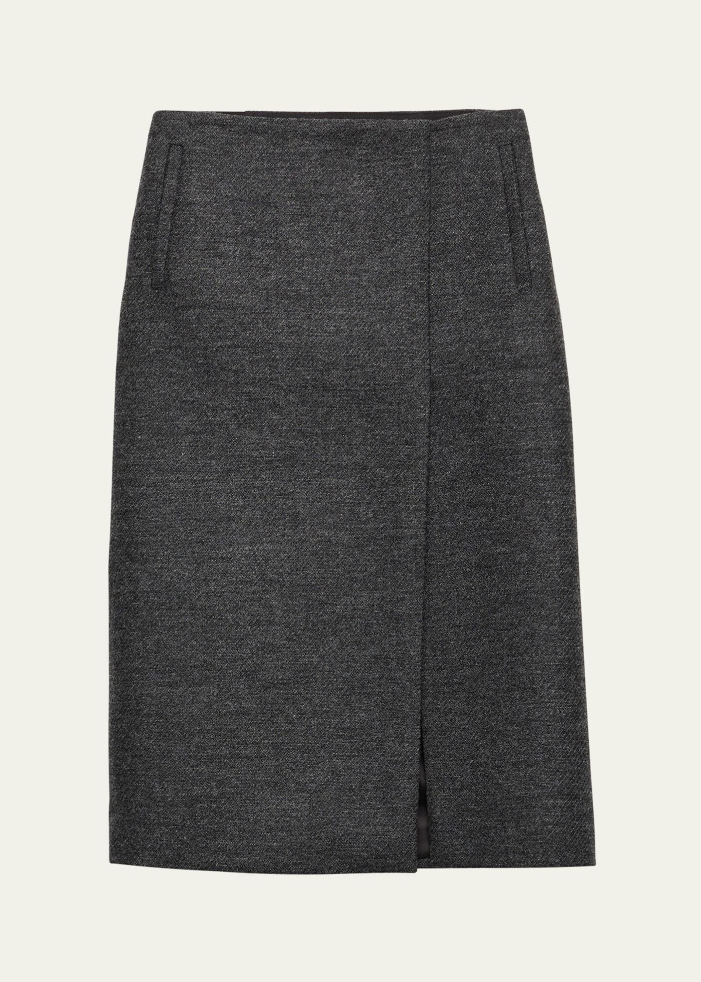 Prada Two-Tone Wool Slit Skirt - Bergdorf Goodman