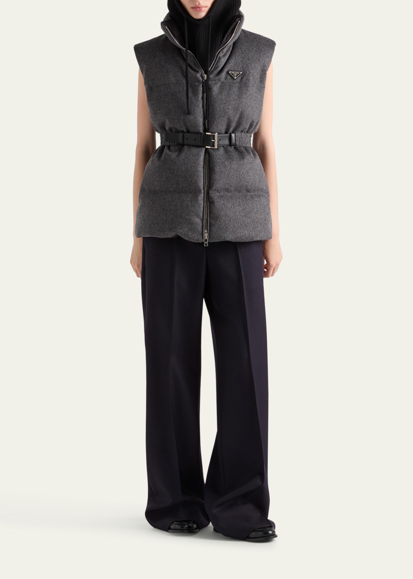 Prada Belted Velvet Down Puffer Jacket - Bergdorf Goodman