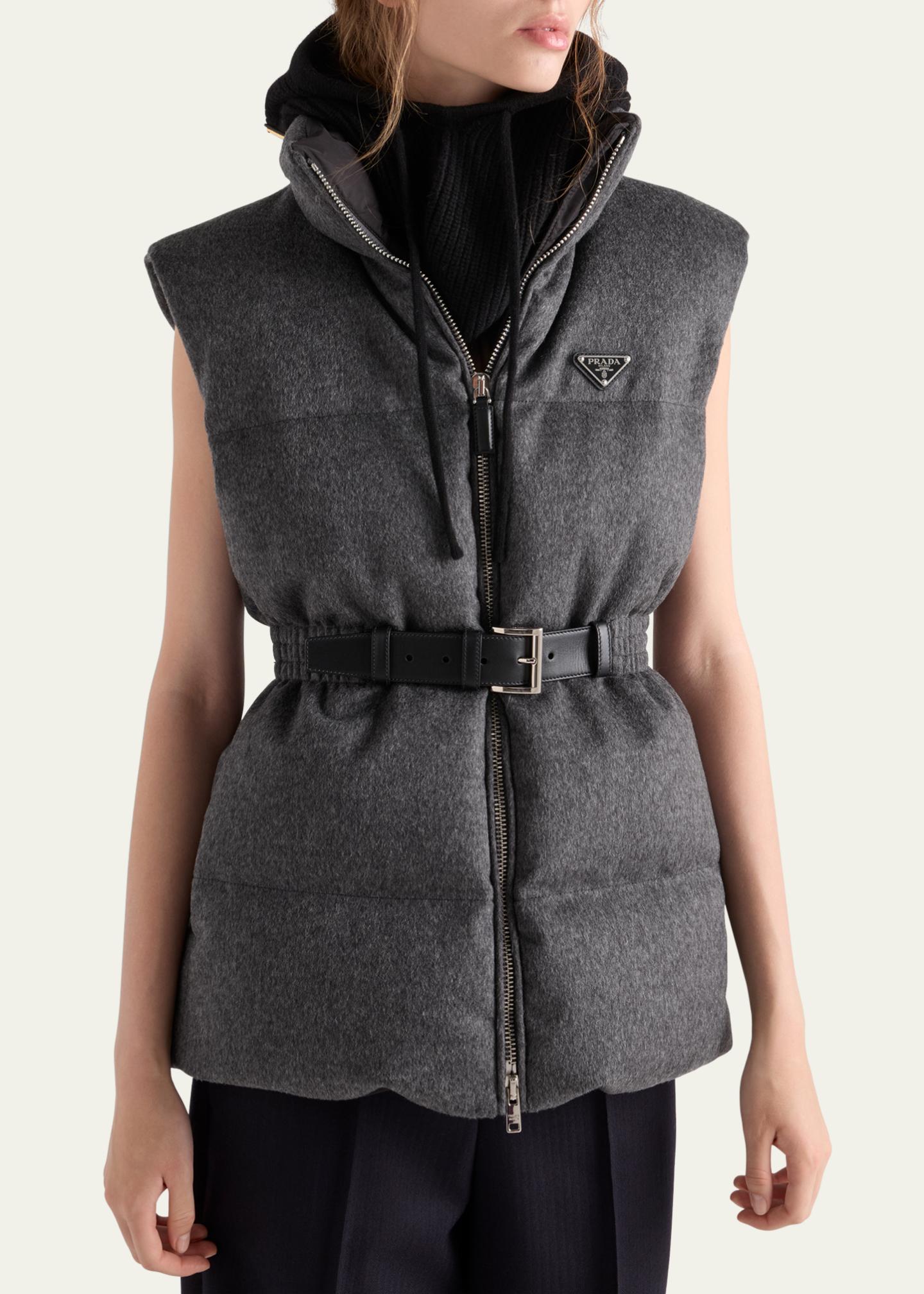 Prada Belted Velvet Down Puffer Jacket - Bergdorf Goodman