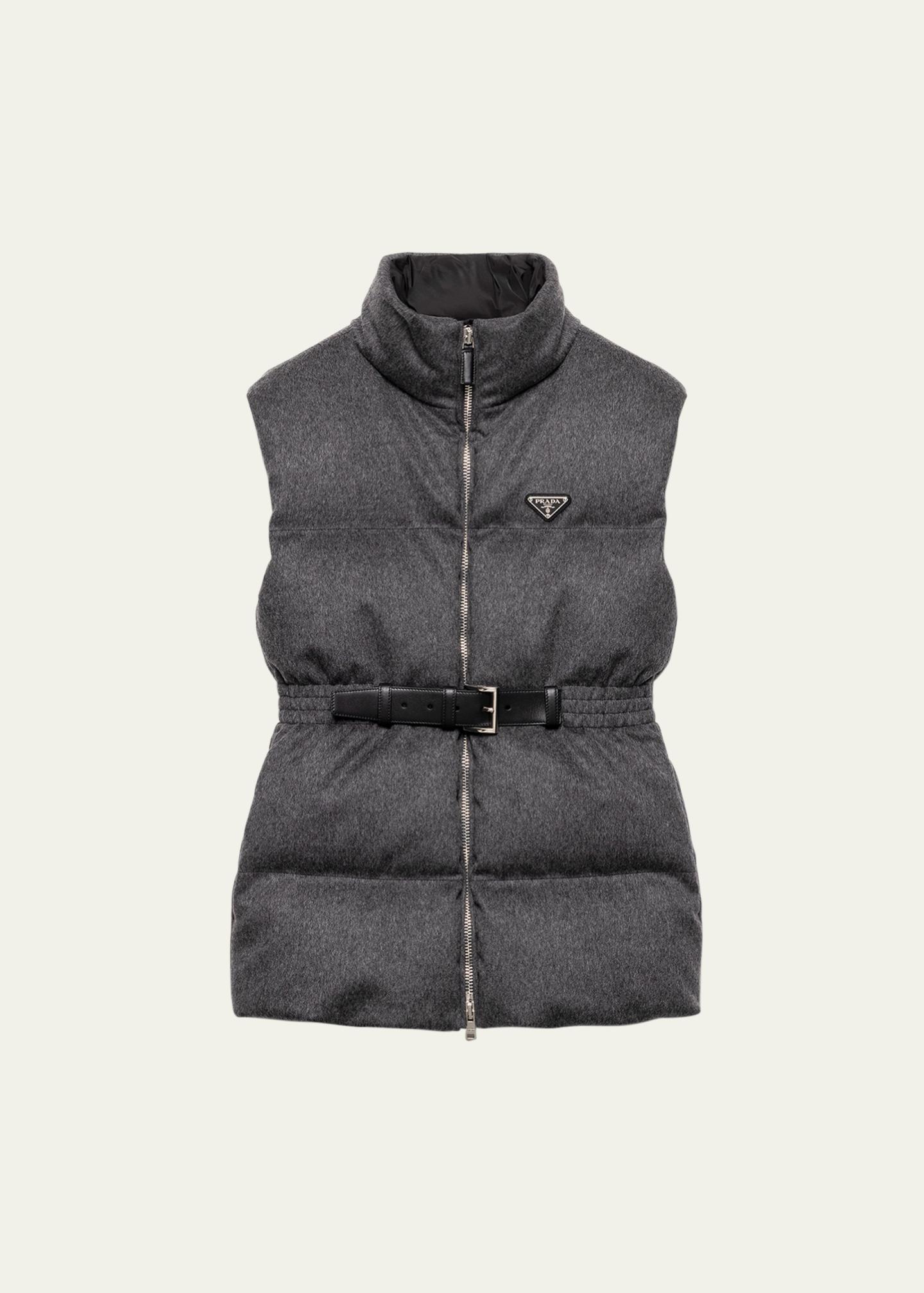 Prada Belted Velvet Down Puffer Jacket - Bergdorf Goodman