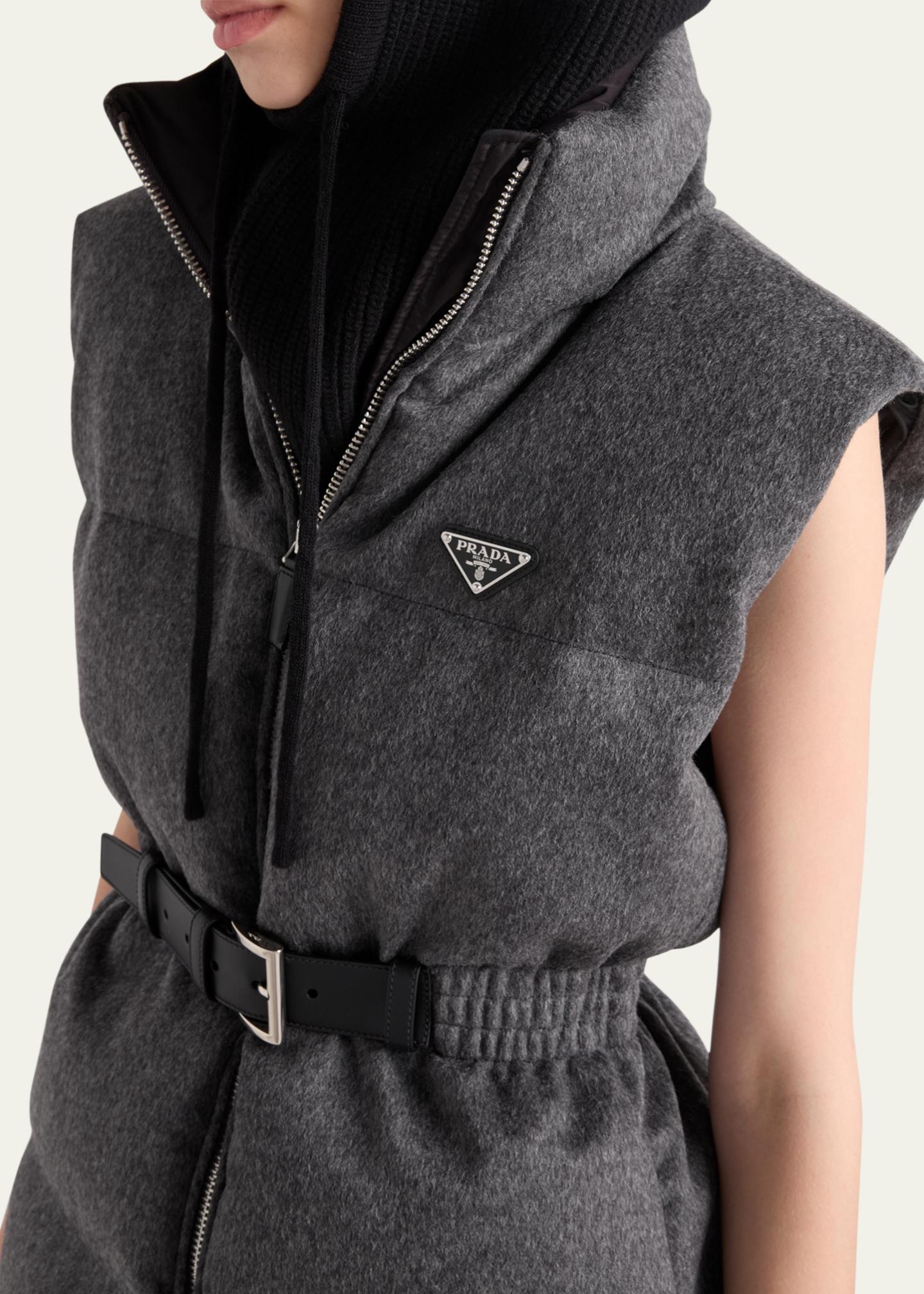 Prada Belted Velvet Down Puffer Jacket - Bergdorf Goodman