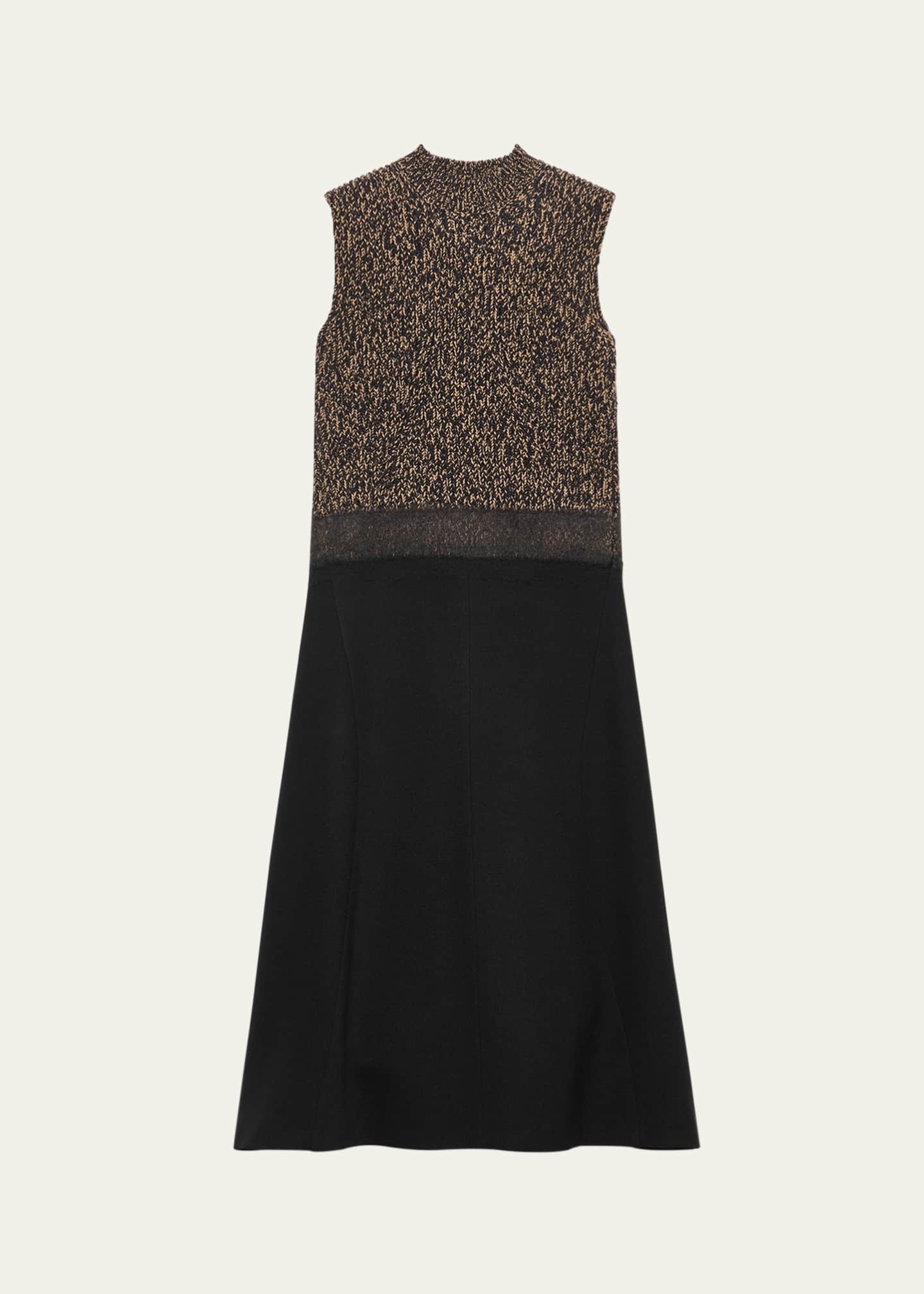 Prada Black Fleece Wool Casual Dress - IT40