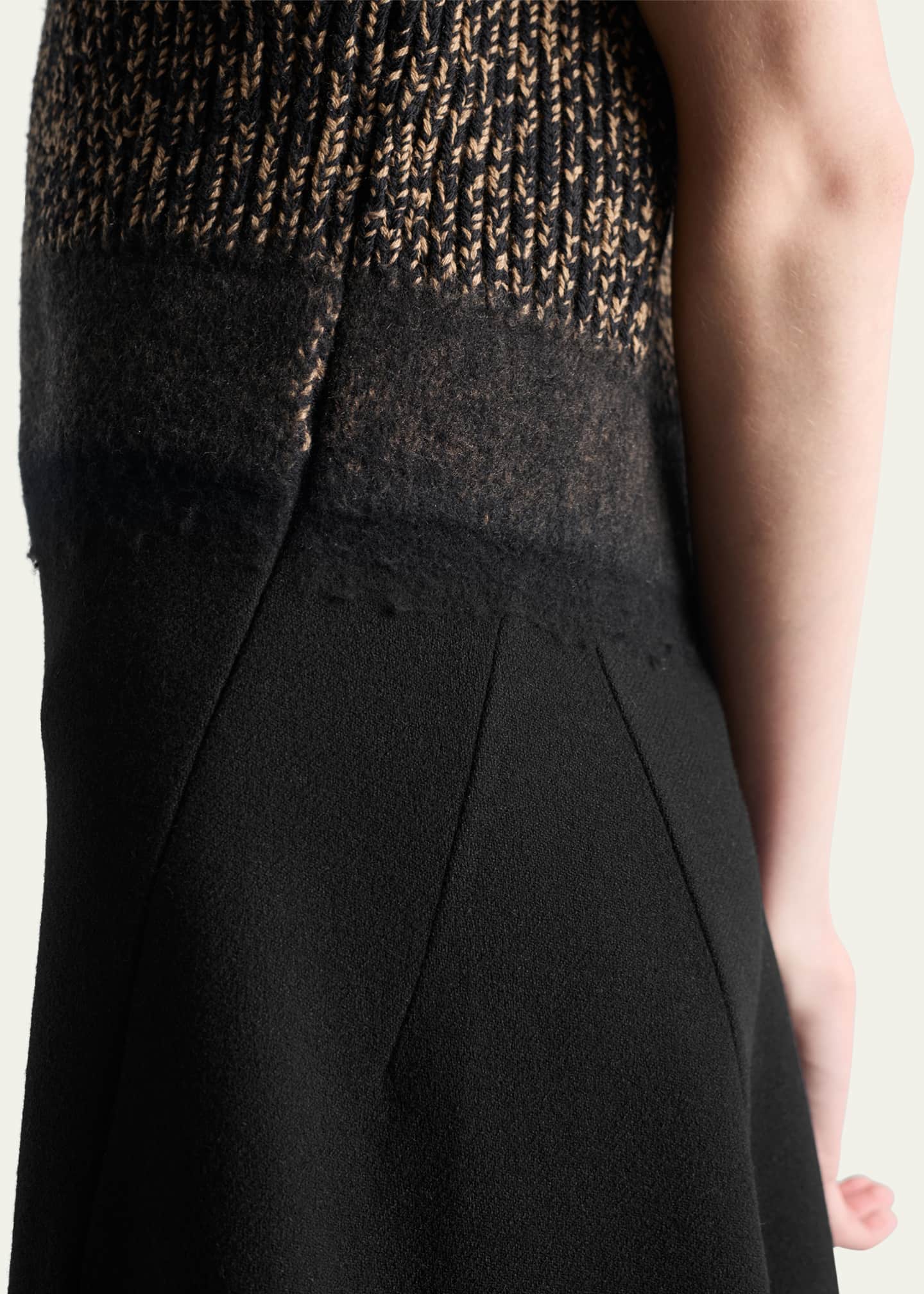 Prada Shetland Mouline Sleeveless Two-Tone Midi Dress - Bergdorf