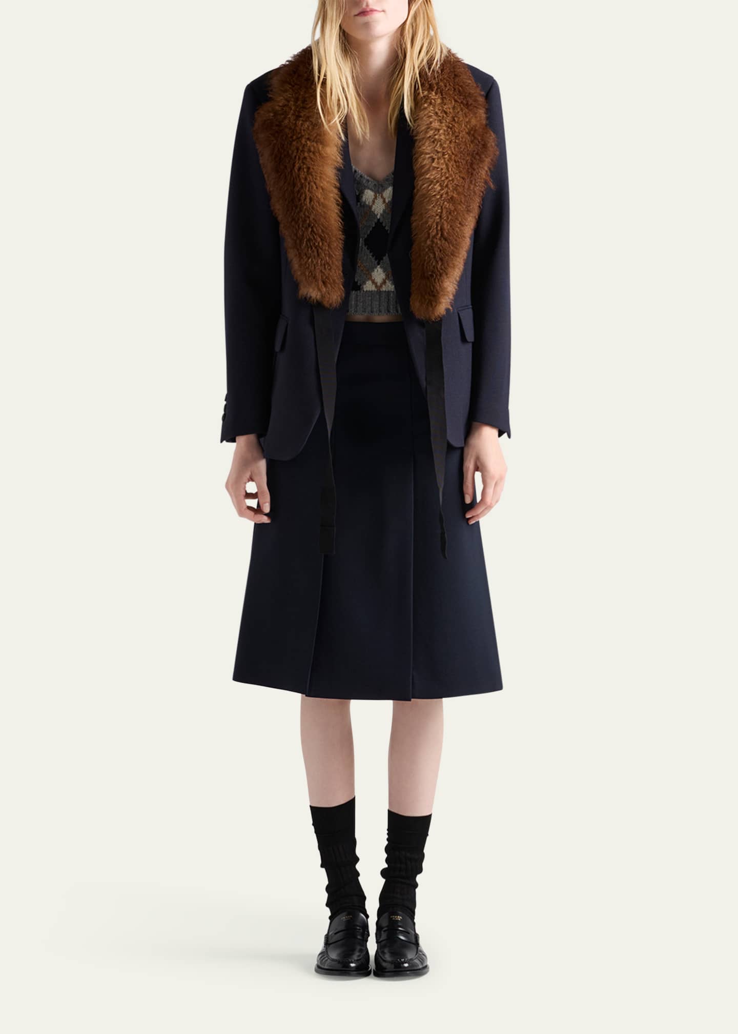 Prada Single-Breasted Rush Stitch Wool Blazer - Bergdorf Goodman