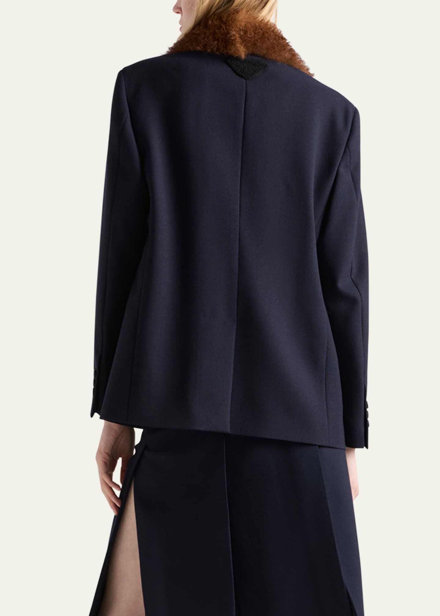 か*ん様 PRADA プラダ　カシミヤ混合　サキソニーウールスーツ　44 チャコ Prada Single-Breasted Rush Stitch Wool Blazer - Bergdorf Goodman