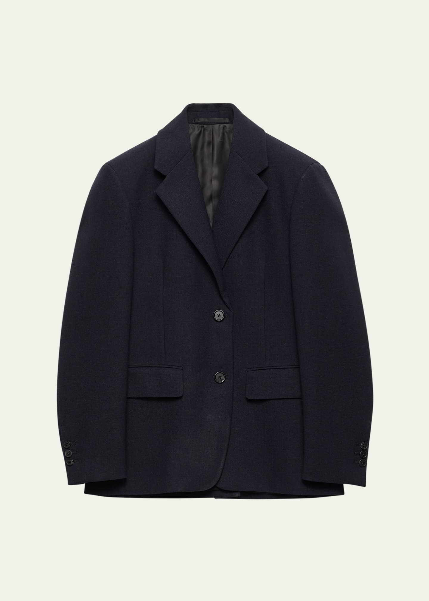 か*ん様 PRADA プラダ　カシミヤ混合　サキソニーウールスーツ　44 チャコ Prada Single-Breasted Rush Stitch Wool Blazer - Bergdorf Goodman