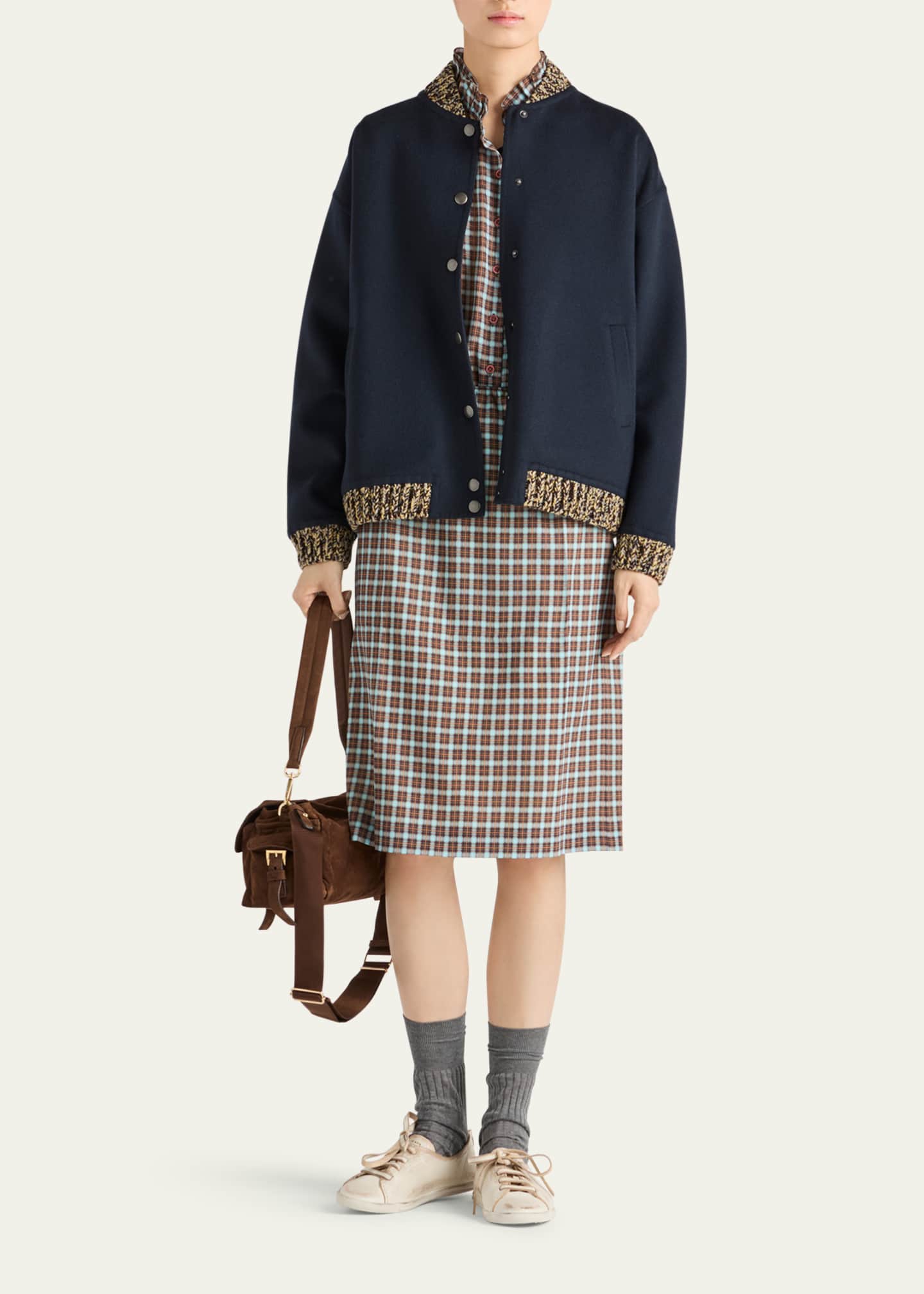 Double Cashmere and Wool Bomber Jacket