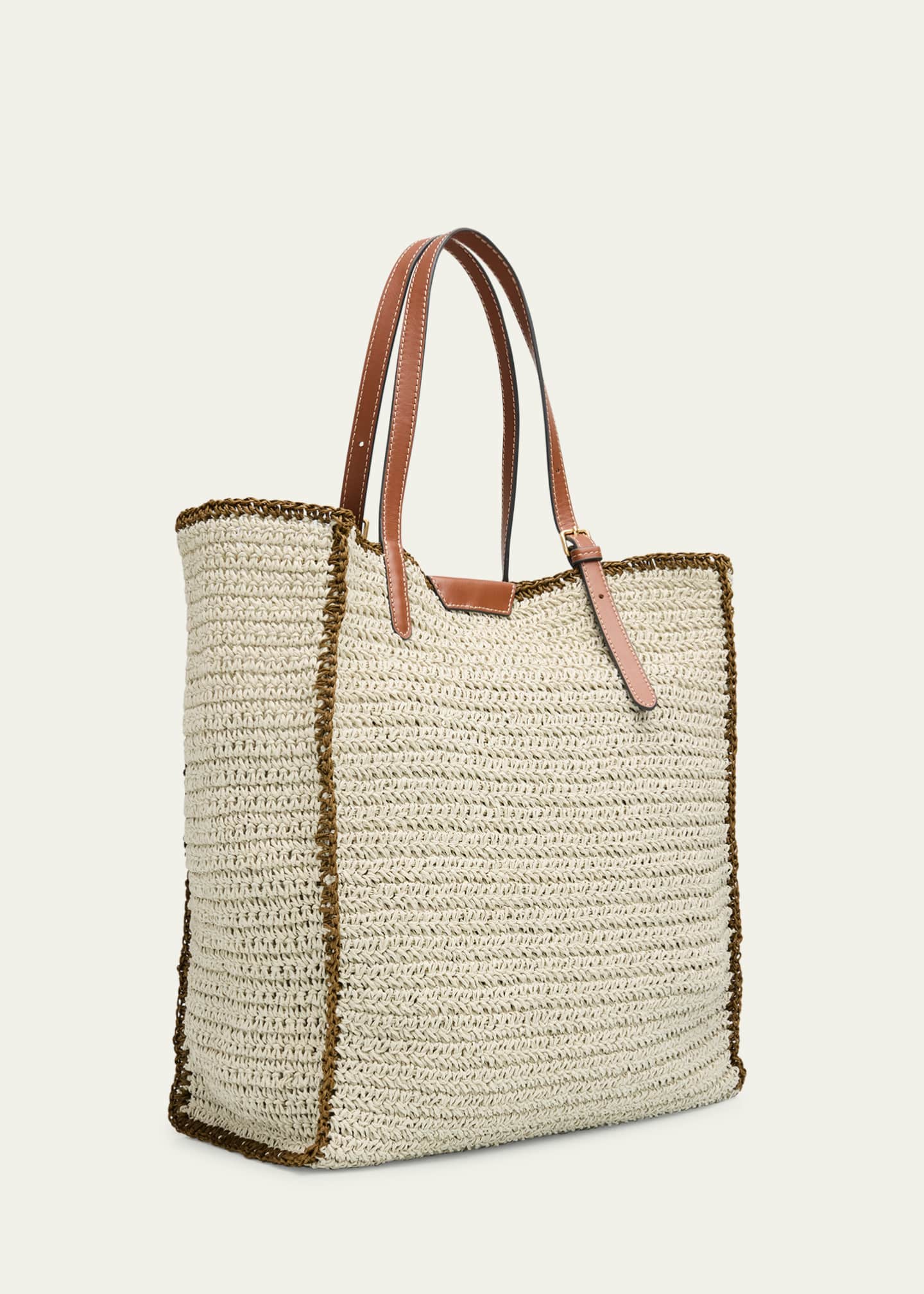 Anya Hindmarch Wink Embroidered Raffia Tote Bag - Bergdorf Goodman