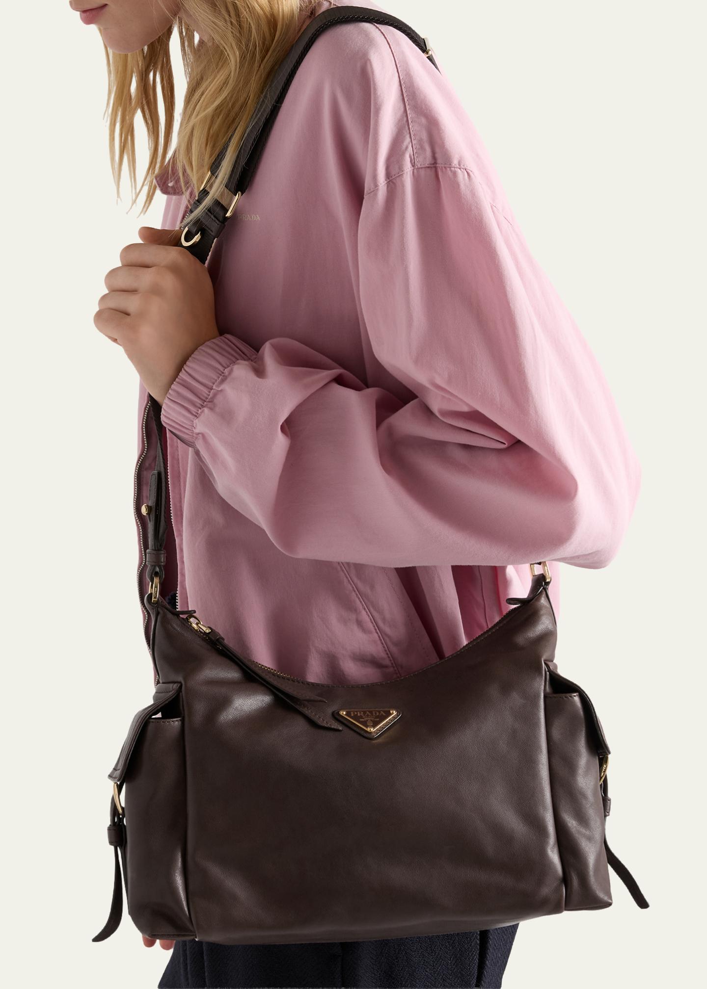 Prada Soft Nappa Leather Shoulder Bag - Bergdorf Goodman