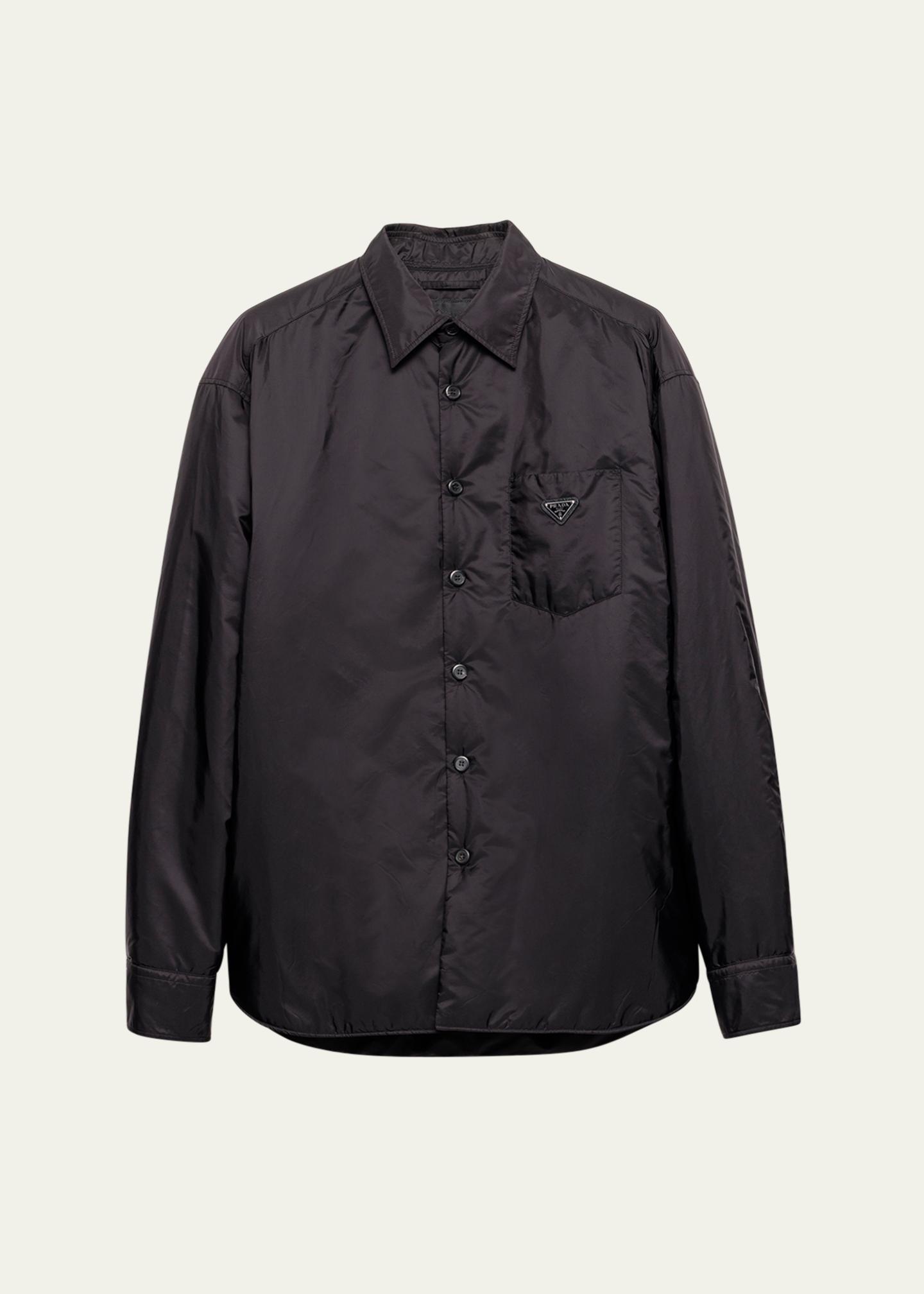 Prada Men's Re-Nylon Padded Button-Down Shirt - Bergdorf Goodman