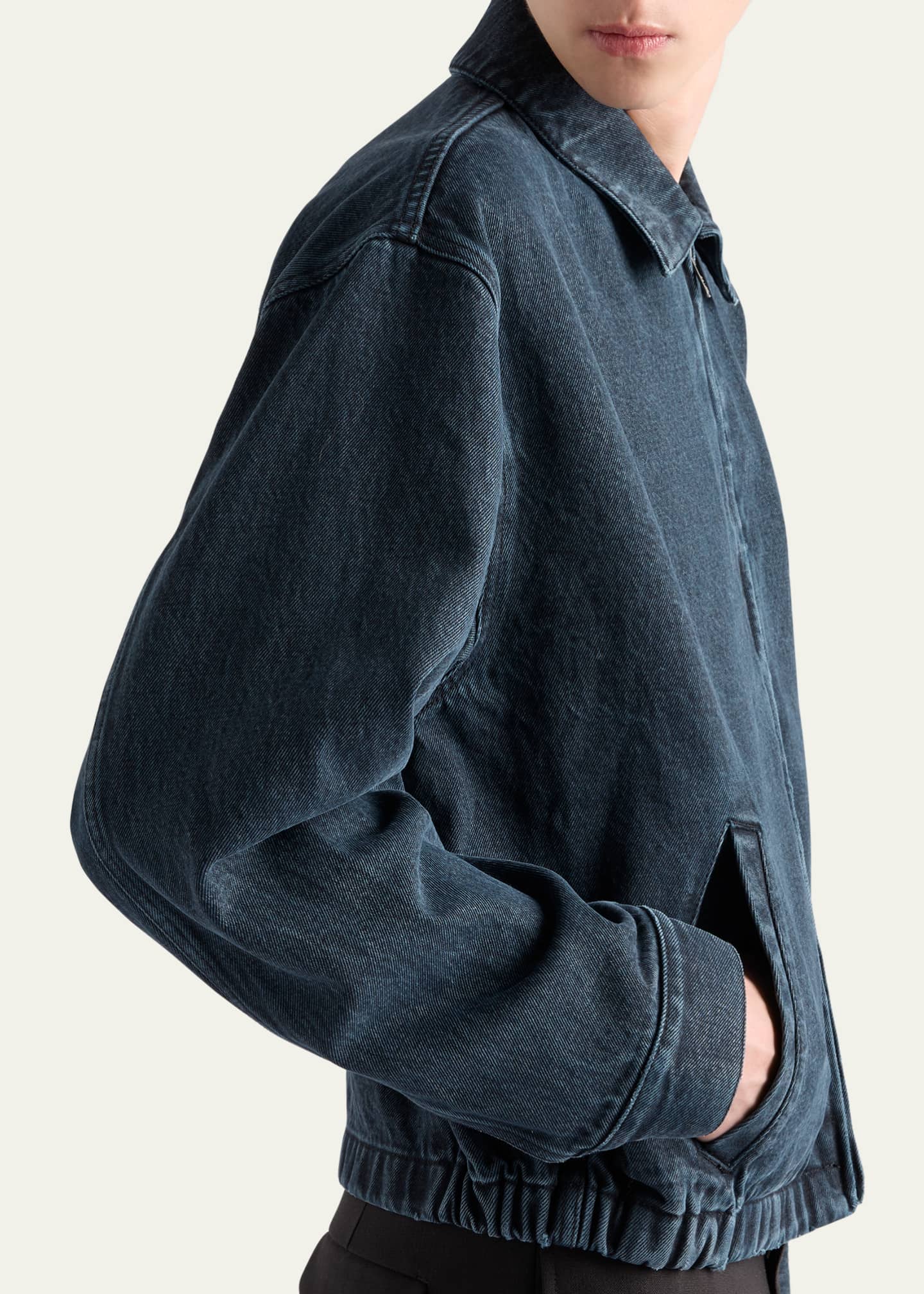 PRADA オーバーダイ　ワークジャケット Prada Men's Over-Dyed Denim Jacket - Bergdorf Goodman