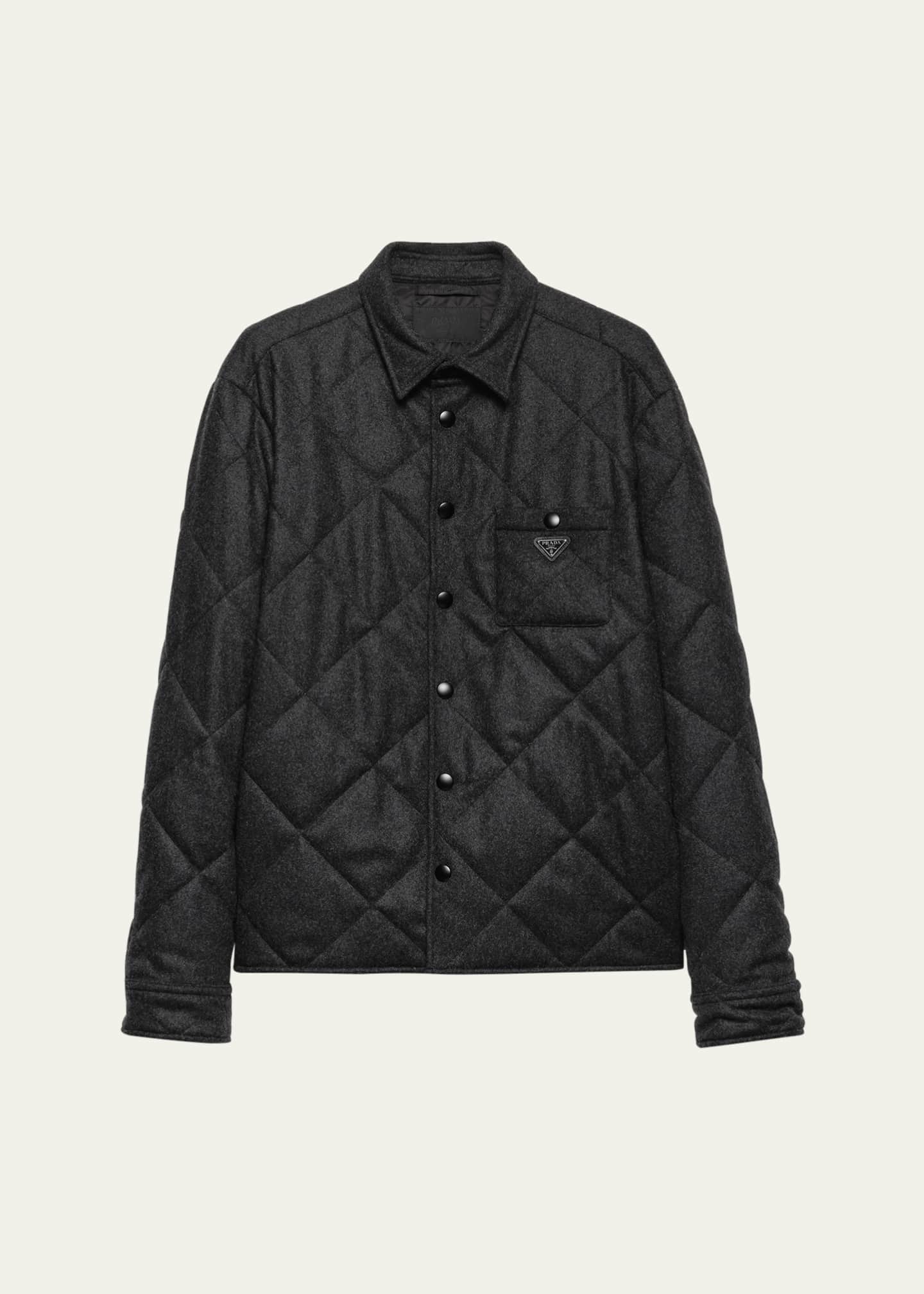Men's Quilted Cashmere Snap-Front Overshirt