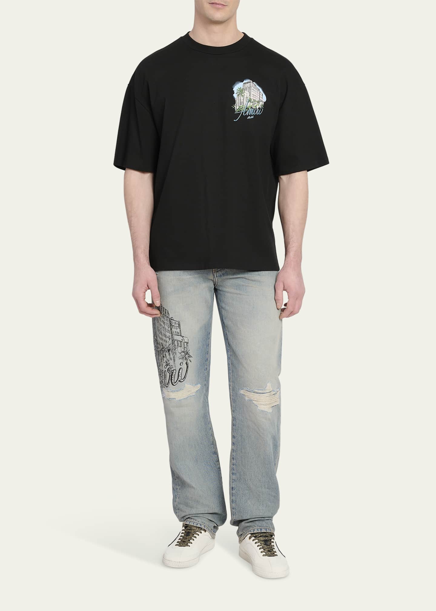 Men's Jersey Amiri Hotel Oversized Fit T-Shirt