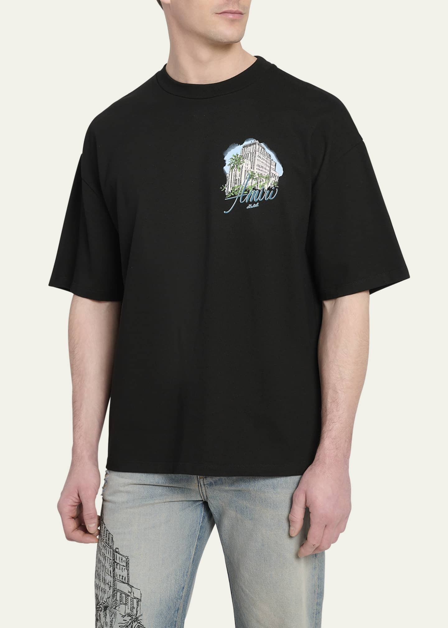 Men's Jersey Amiri Hotel Oversized Fit T-Shirt