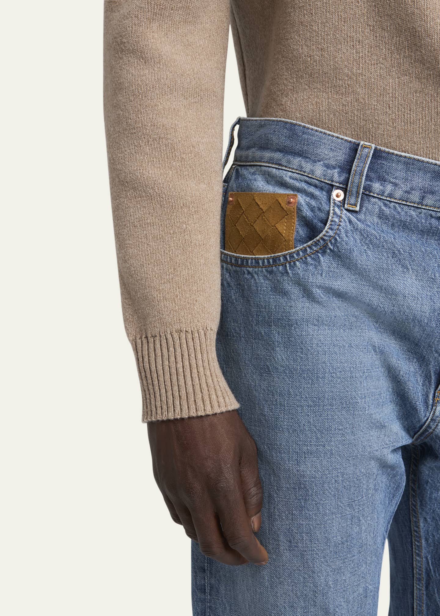 Bottega Veneta Men's Vintage-Wash Denim Turn Up Jeans - Bergdorf