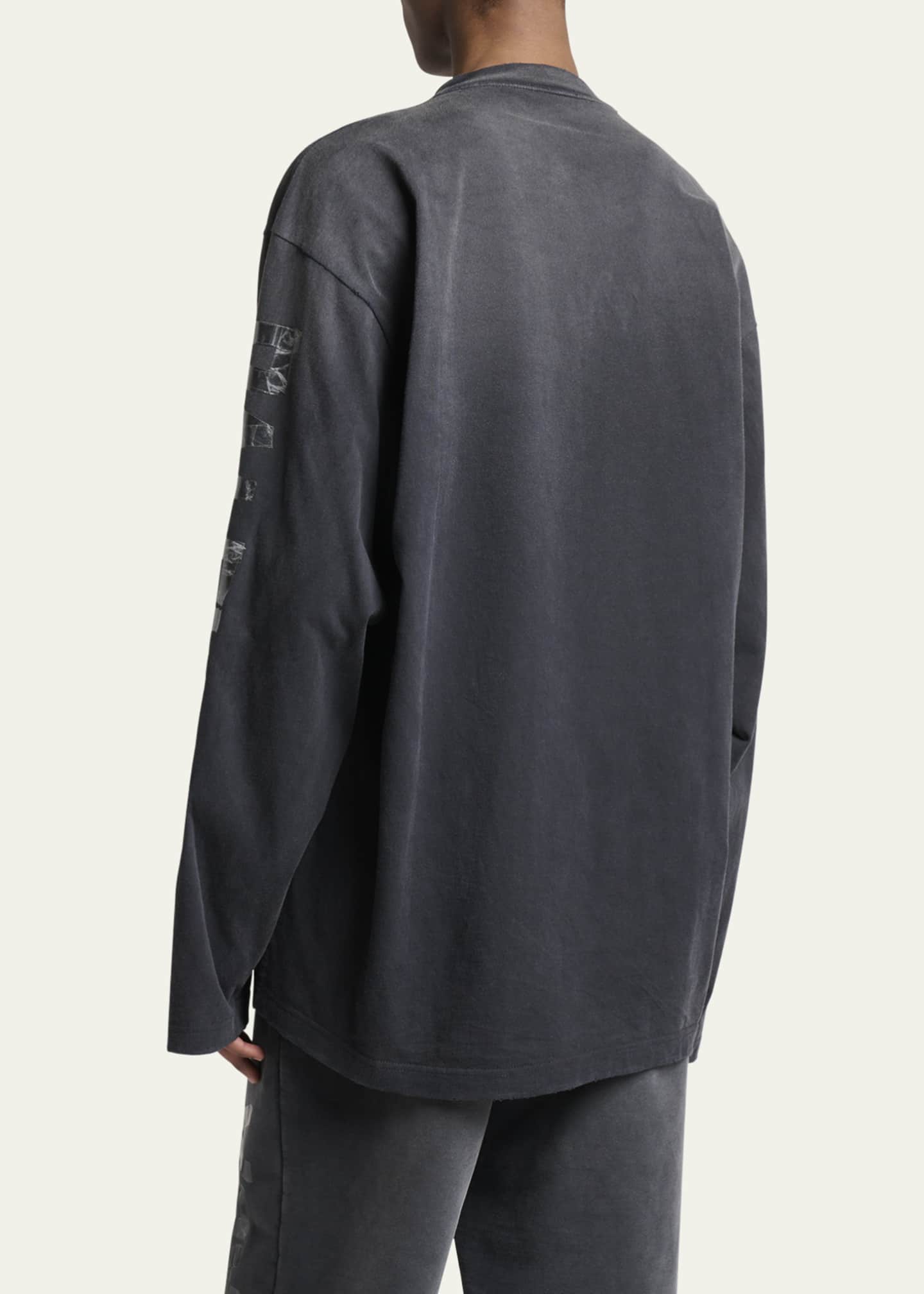 Balenciaga Men's Security Tape Oversized Long-Sleeve T-Shirt