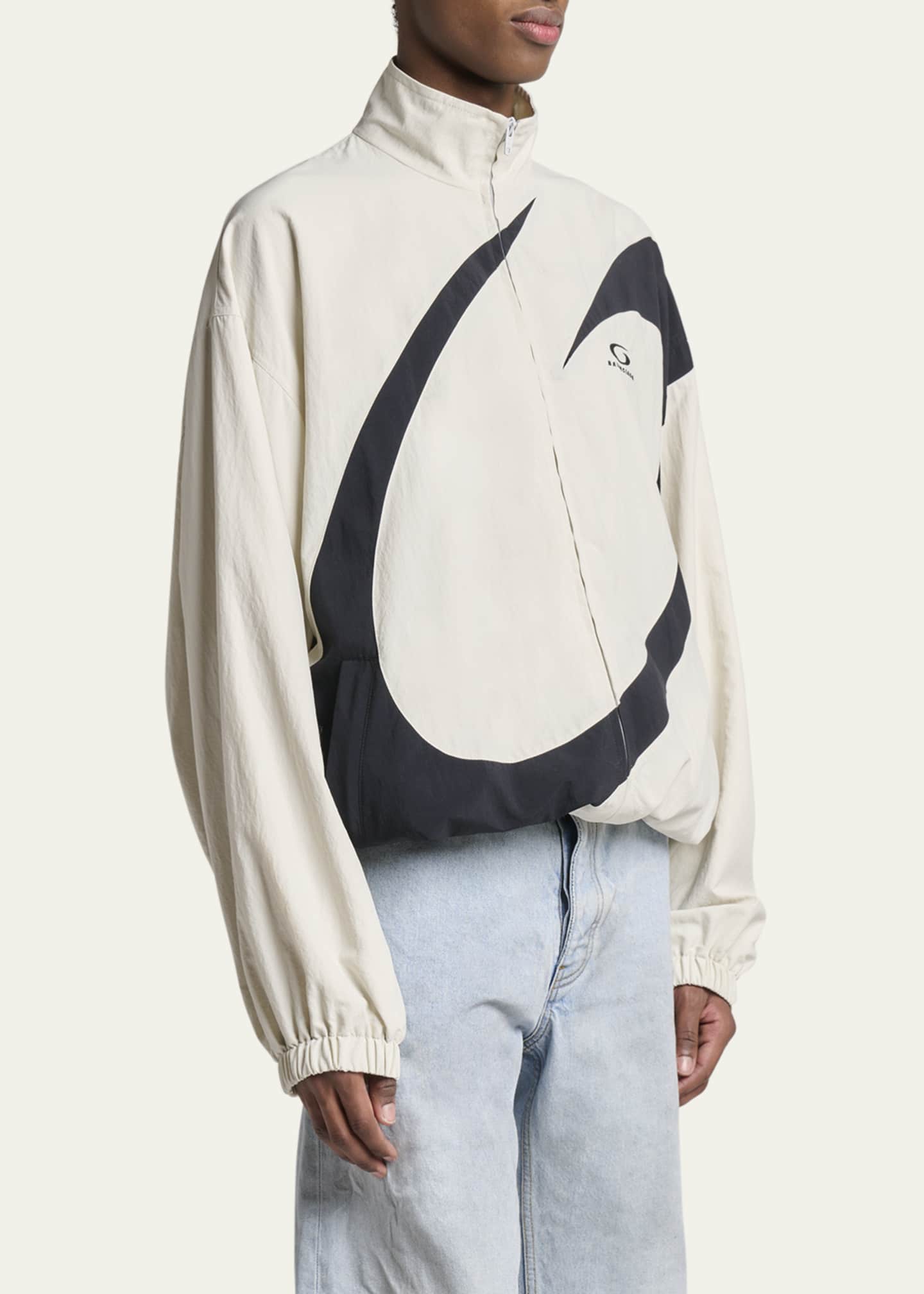 Men's Nylon Circle Logo Track Jacket