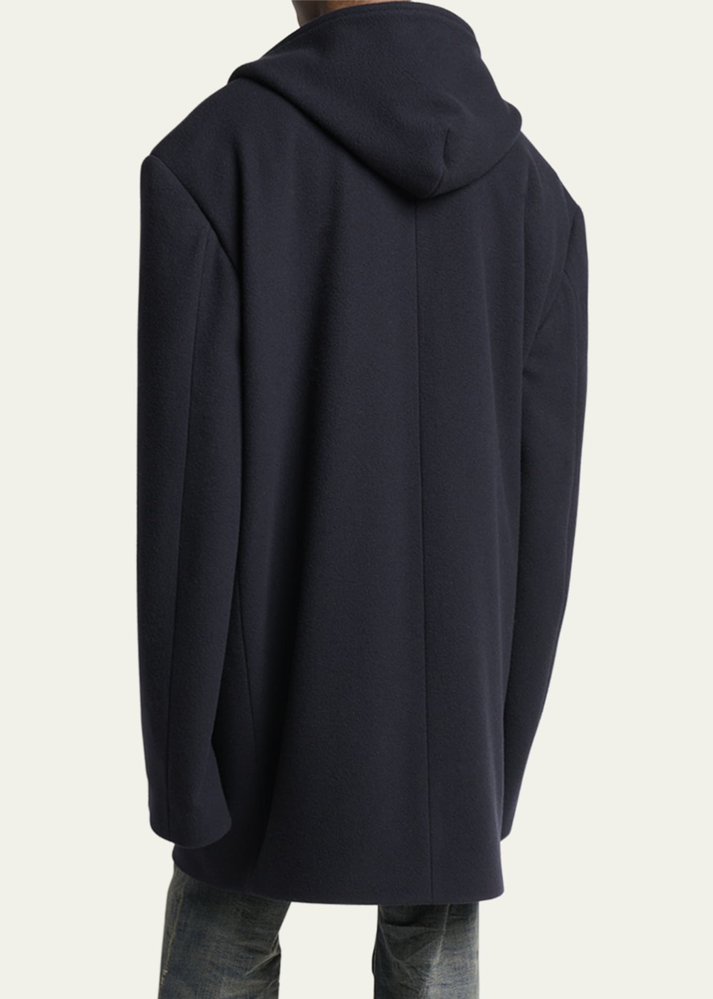 Balenciaga Men's Wool Oversized Hooded Short Coat - Bergdorf Goodman