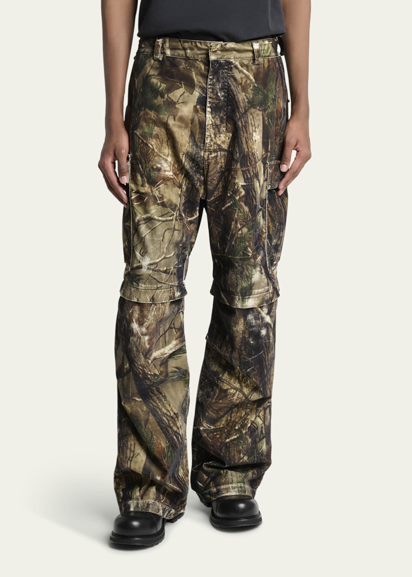 バレシンシアガ 迷彩 BALENCIAGA CAMO 大丸購入品 Balenciaga Men's Camouflage Flocked Cotton Relaxed-Fit Cargo Pants