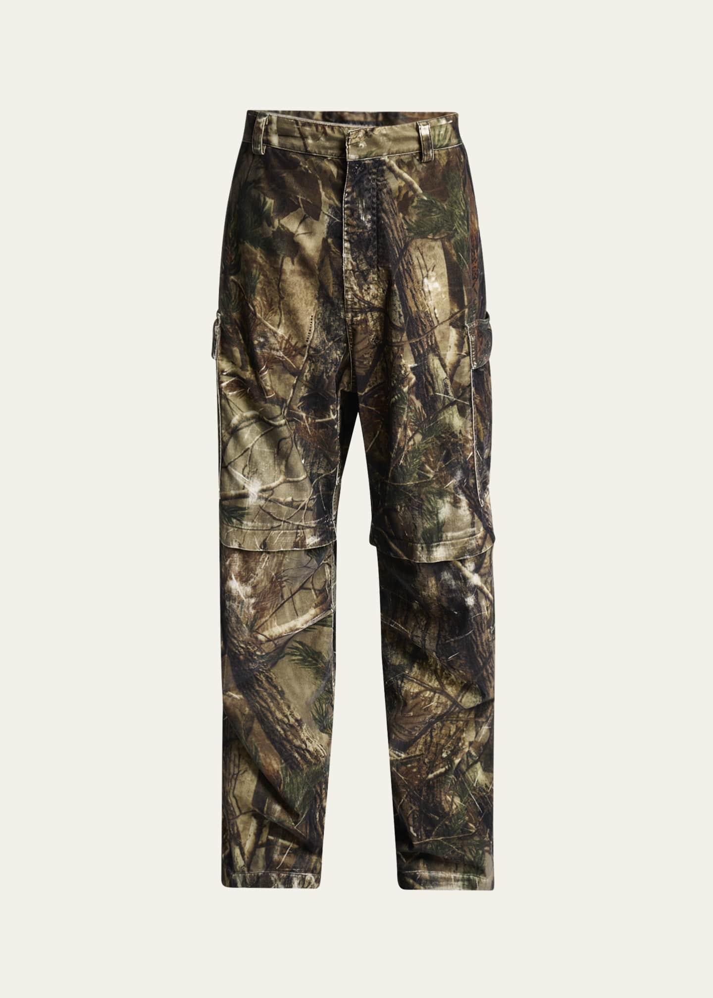パンツ BALENCIAGA camouflage cargo pant 2021AW Balenciaga Men's Camouflage Flocked Cotton Relaxed-Fit Cargo Pants