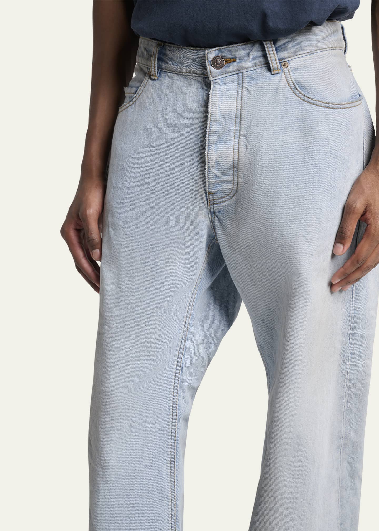 Balenciaga Men's Distressed Denim Relaxed-Fit Jeans - Bergdorf Goodman