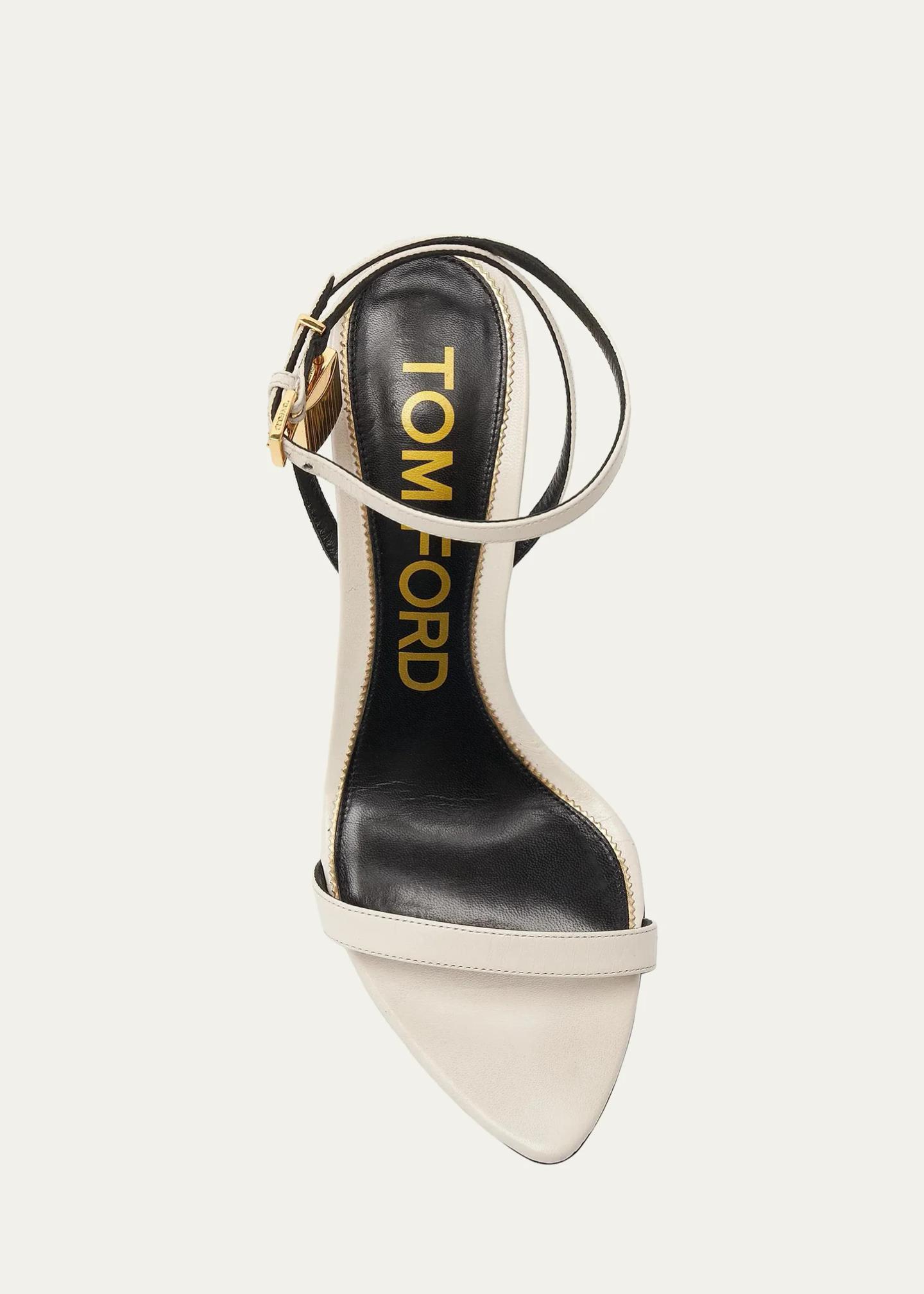 TOM FORD Padlock 105MM Leather Point-Toe Ankle-Strap Sandals - Bergdorf ...