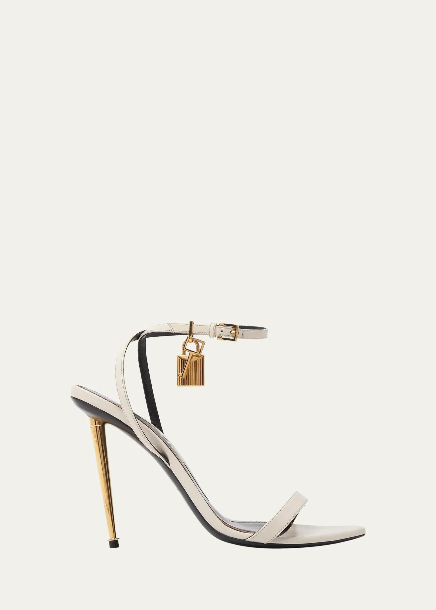 TOM FORD Padlock 105MM Leather Point-Toe Ankle-Strap Sandals - Bergdorf ...