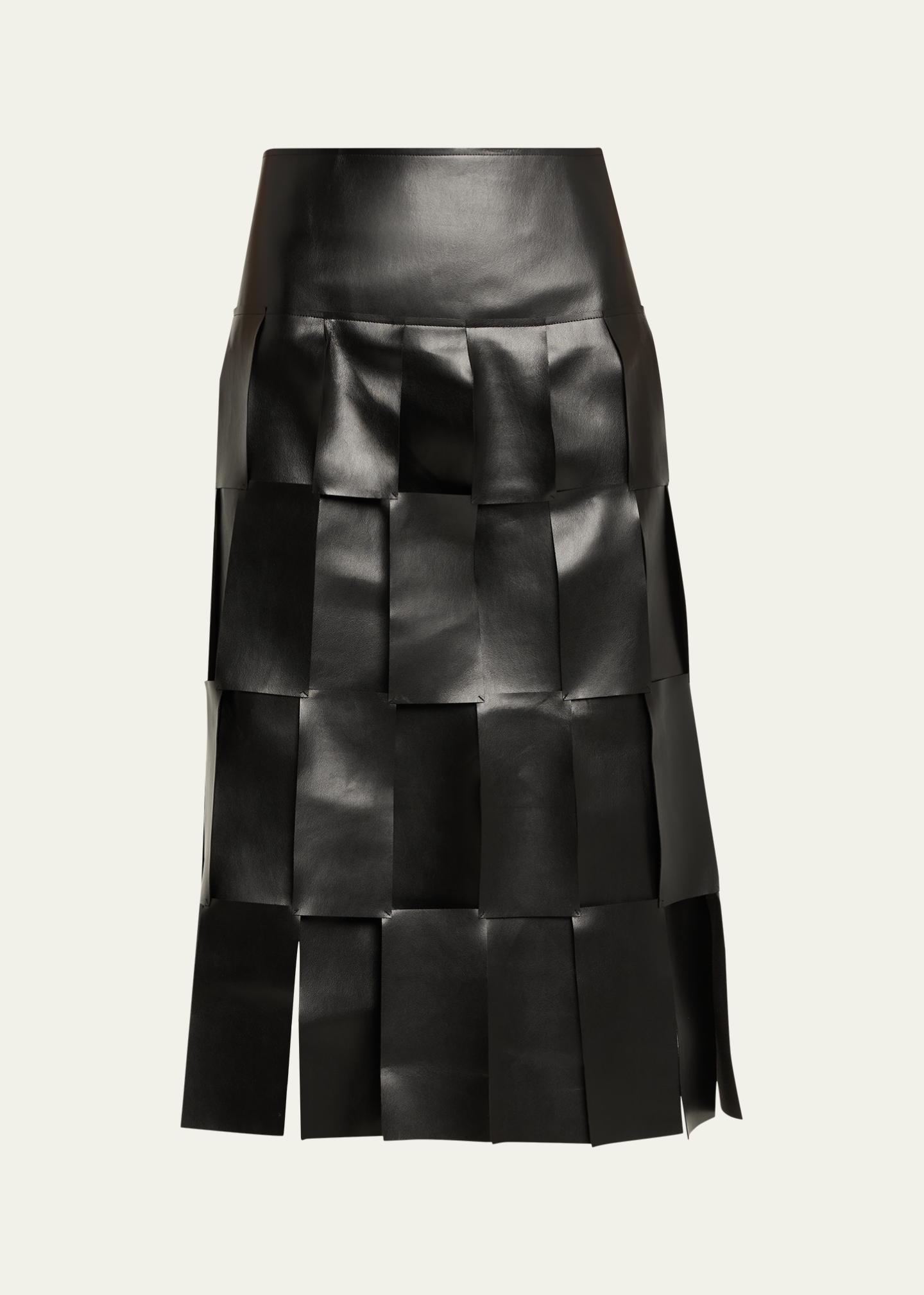 A.W.A.K.E. MODE Faux Leather Multi-Rectangle Midi Skirt - Bergdorf  display picture 1