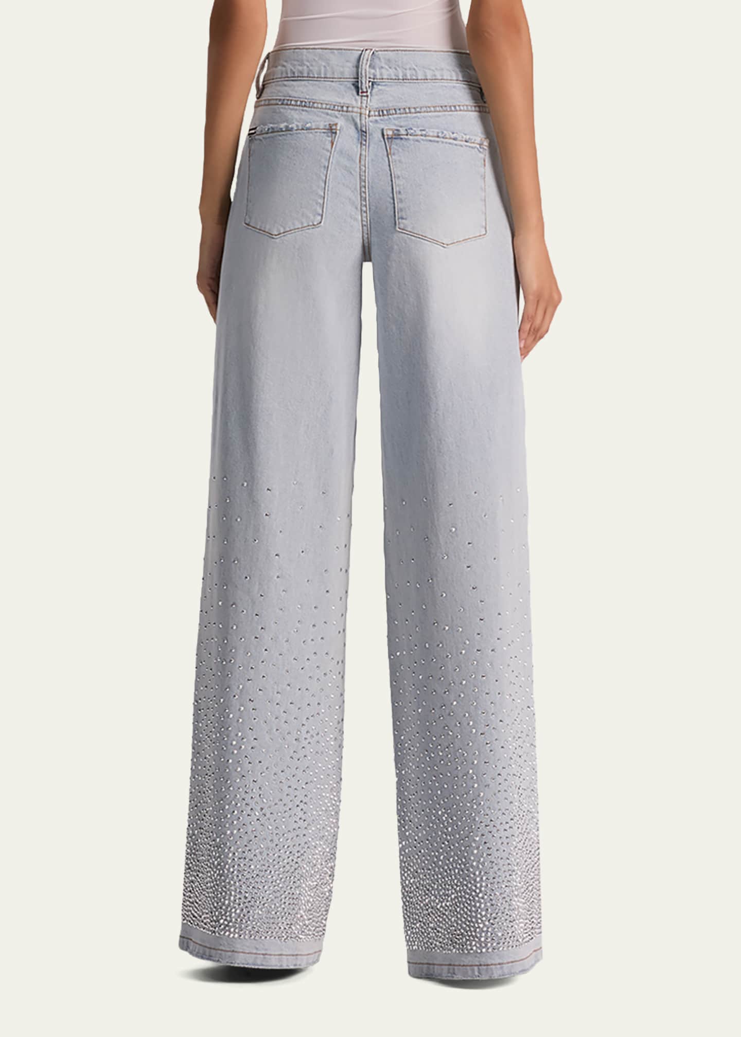 Alice + Olivia Amazing Embellished Wide-Leg Jeans - Bergdorf Goodman