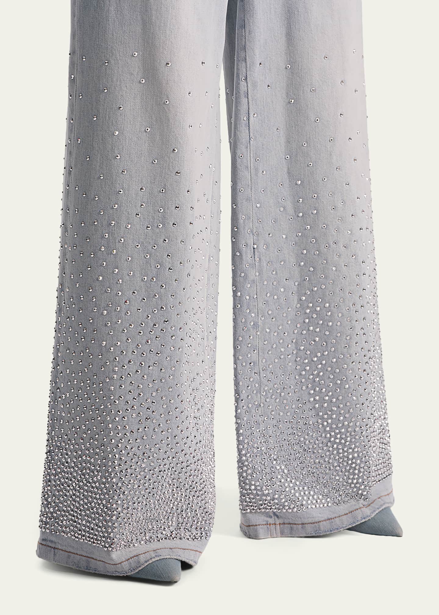 Alice + Olivia Amazing Embellished Wide-Leg Jeans - Bergdorf Goodman