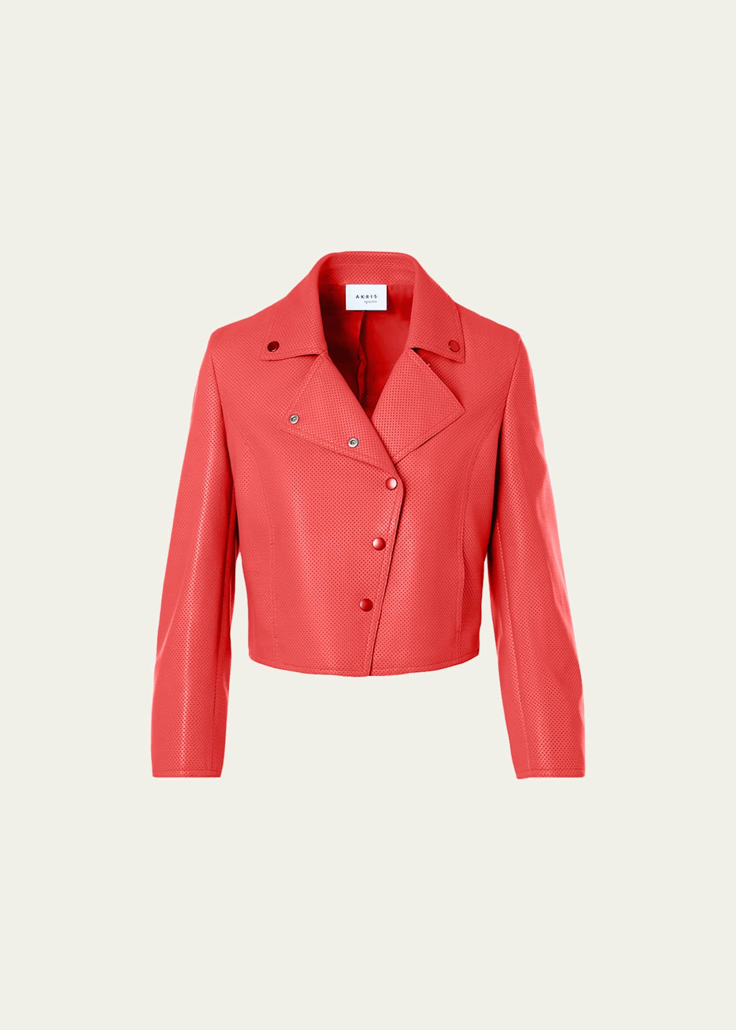 Akris punto Perforated Leather Crop Moto Jacket - Bergdorf Goodman