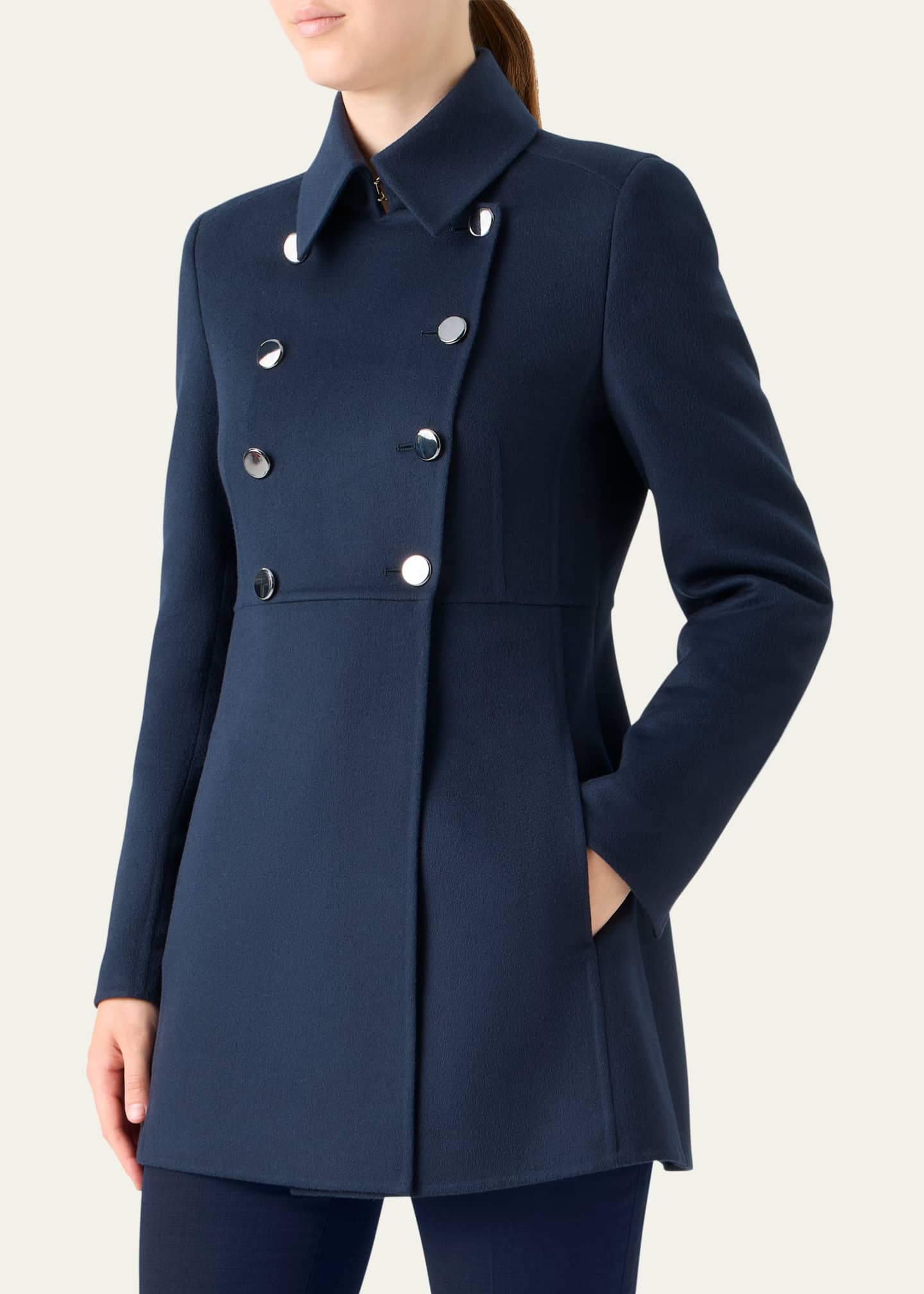 Akris Iva Double-Breasted Wool Redingote Coat - Bergdorf Goodman
