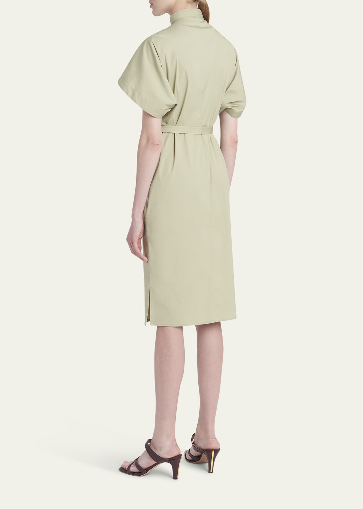 midi utility dress Utility Safari Style Zippered Pockets Drawstring Waist Midi Dress Mocha / XS-S-M/1-2-2