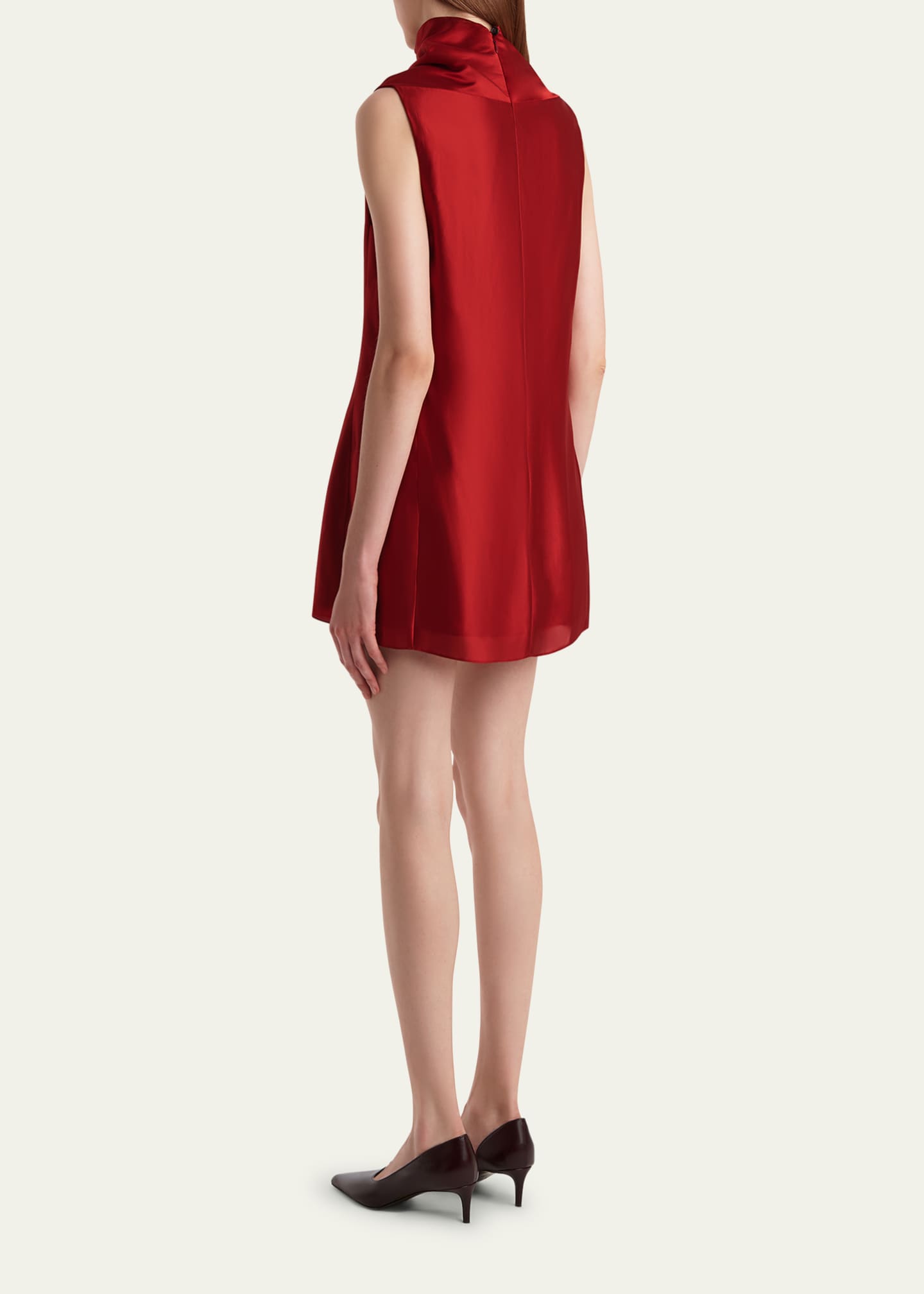 Khaite Daria Sleeveless Turtleneck Twill Mini Dress - Bergdorf Goodman