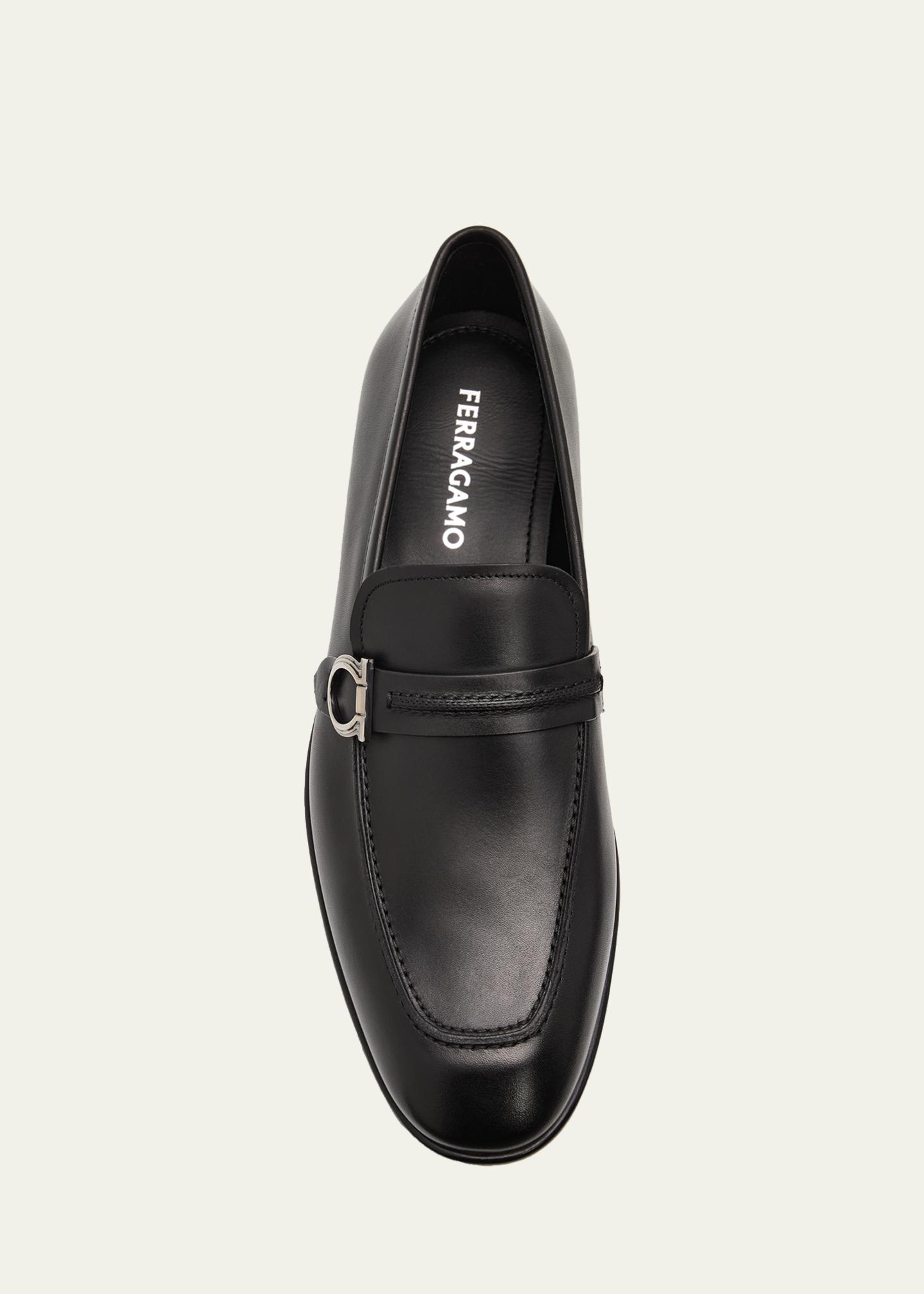 Salvatore Ferragamo Raion Black Leather Gancini Logo Loafers Elevate your style with these Salvatore Ferragamo Gancini  main image 2
