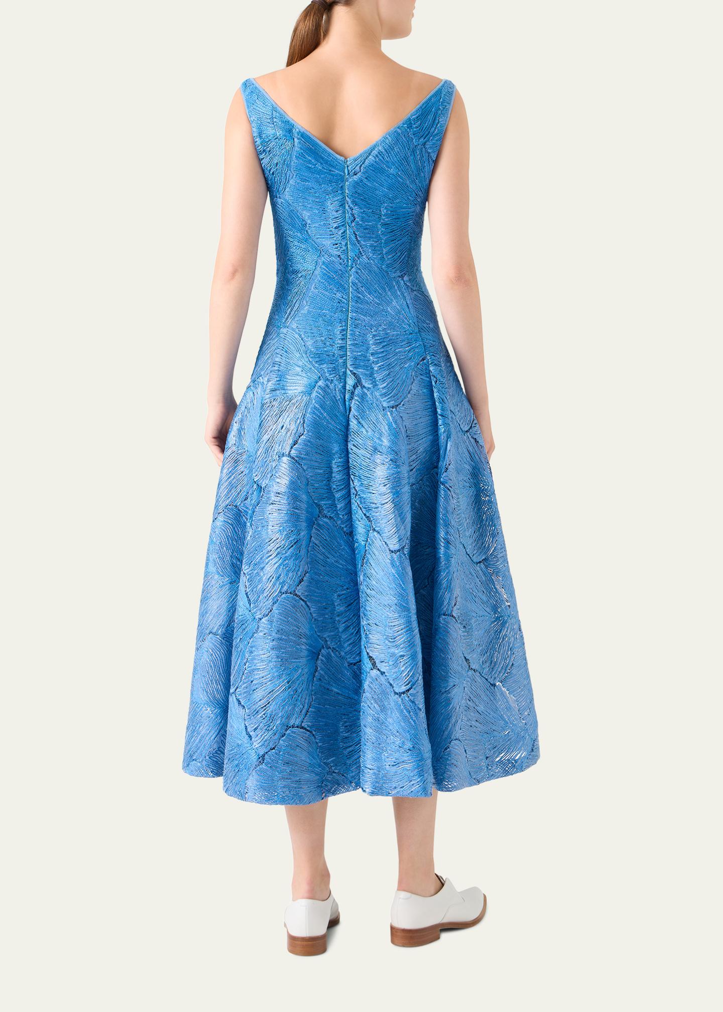 Akris Lacquered Sea Faille Sleeveless Midi Dress - Bergdorf Goodman
