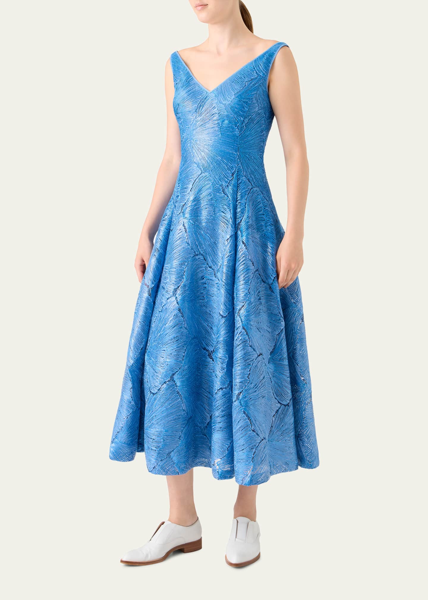 akris dress Punto Self and lining Akris - Petrol Silk Georgette
